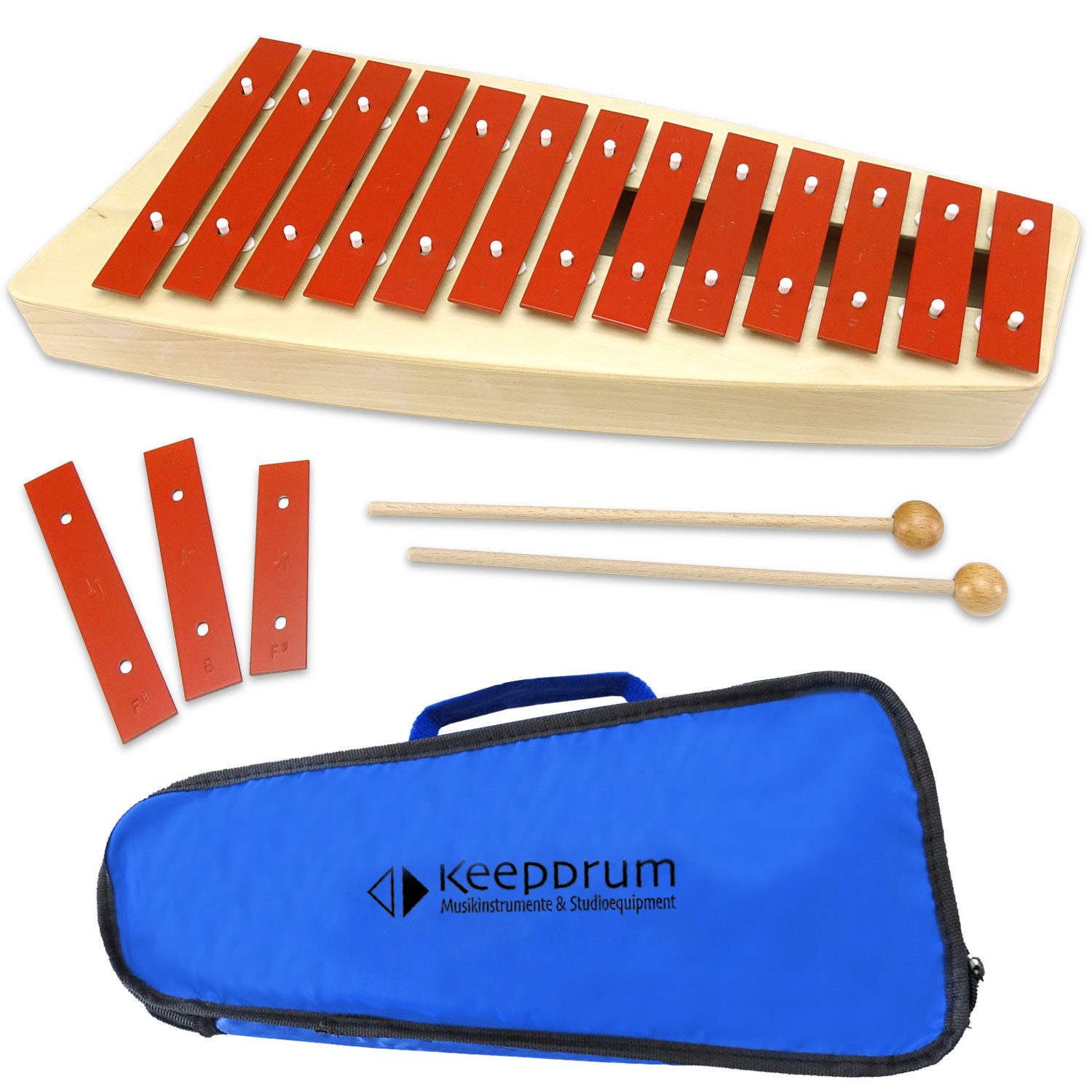 SONOR Glockenspiel Sonor Glockenspiel NG-11 mit Tasche,Glockenspiel, 2 Schlägel, Tasche, Vorteils-Set mit Tasche