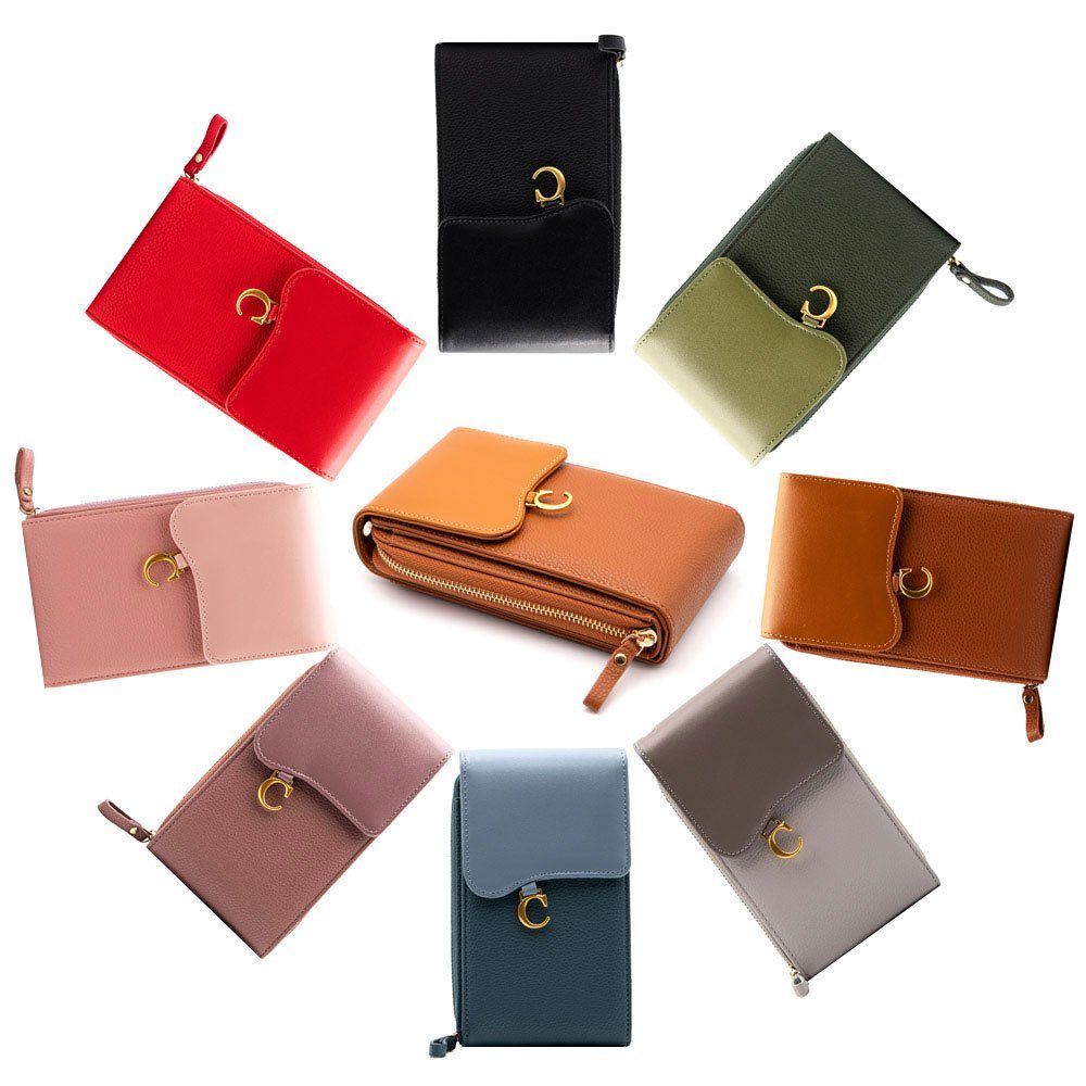 FITSU Umhängetasche Handytasche zum Umhängen, Damen Schultertasche, Umhängetasche, Handytasche mit Geldbörse und abnehmbaren Umhängeriemen – Bild 3 von 5