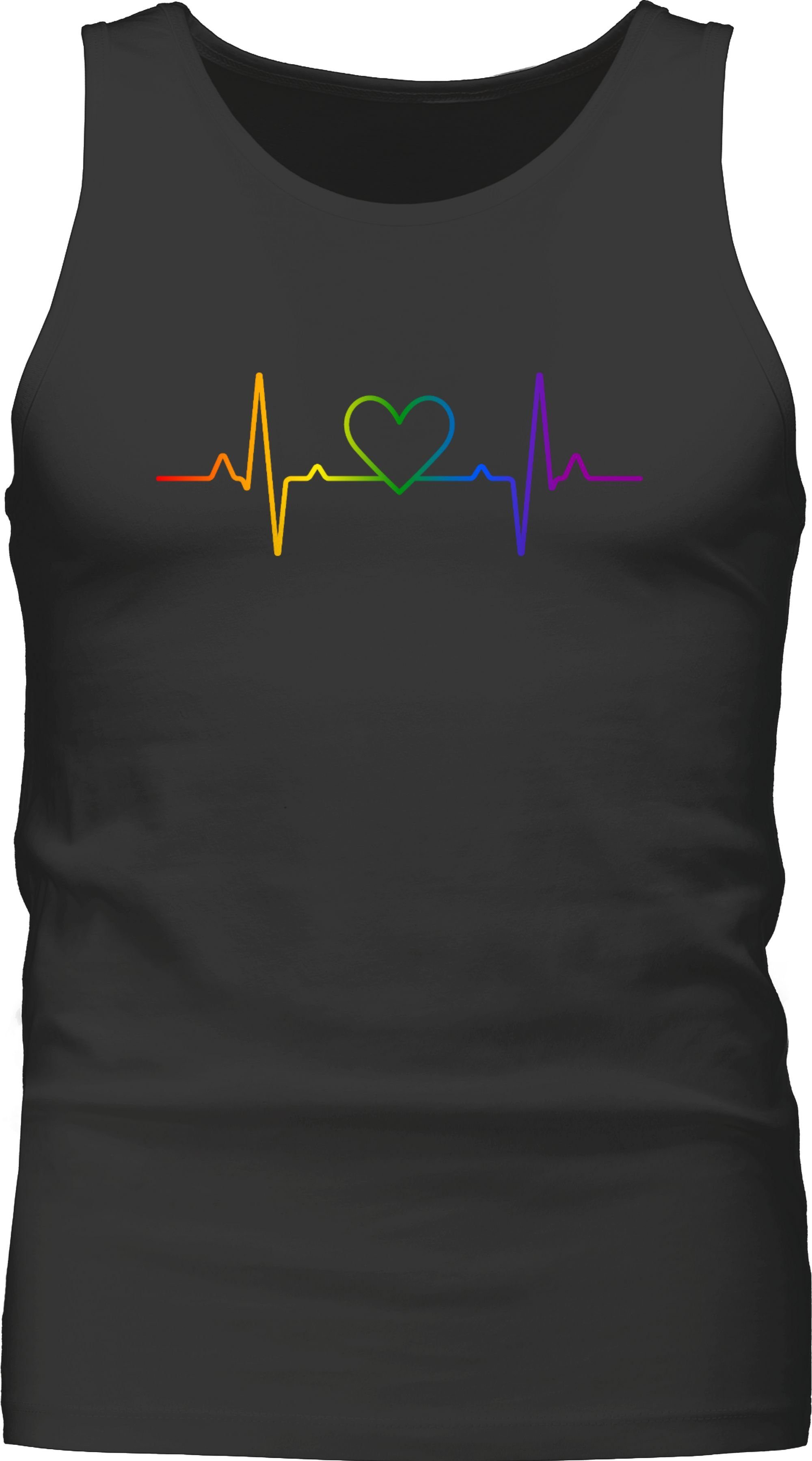Shirtracer Tanktop Herzschlag Regenbogen Pride LGBT günstig online kaufen