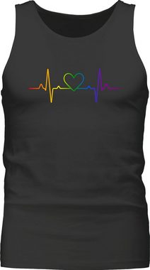 Shirtracer Tanktop Herzschlag Regenbogen Pride LGBT Kleidung