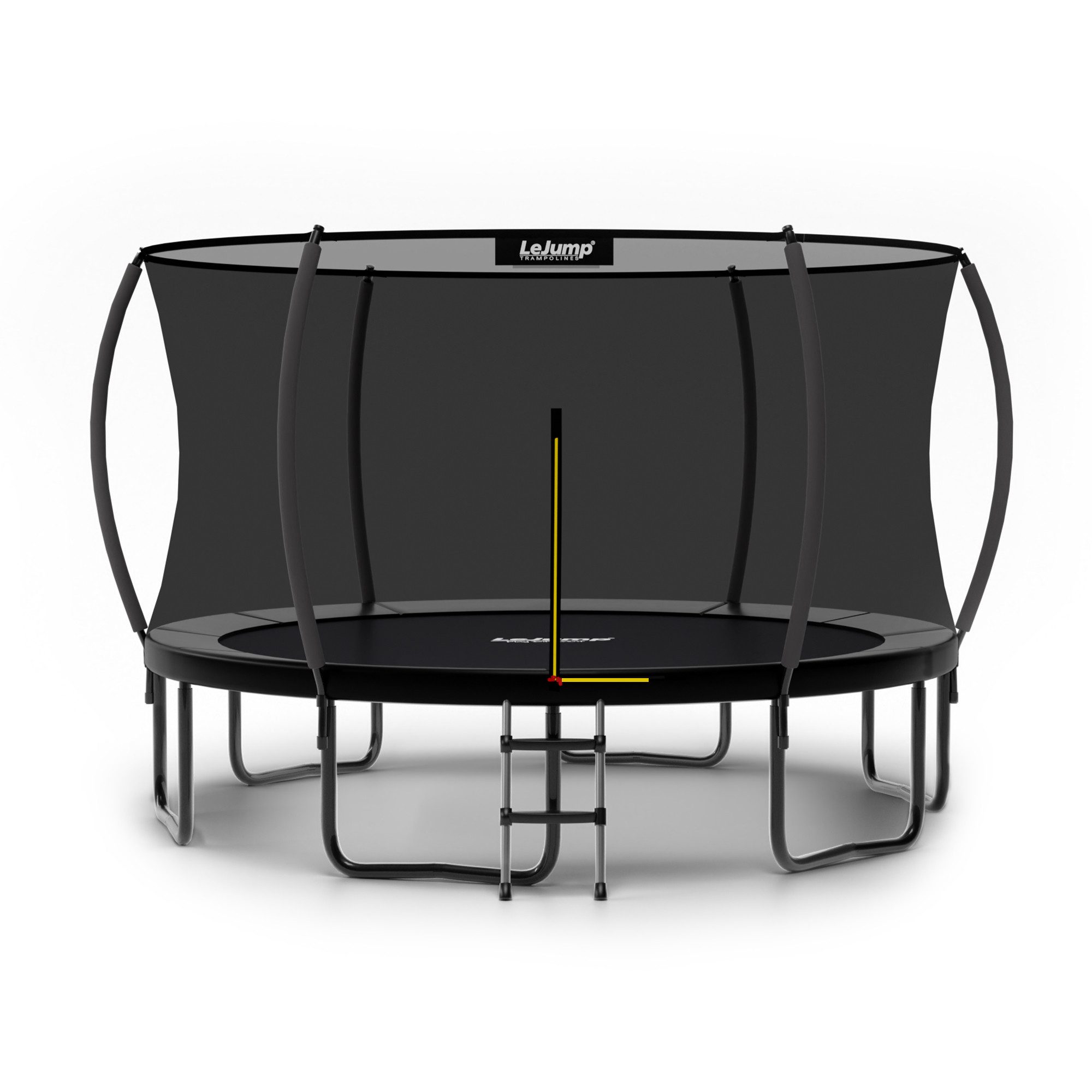 LeJump Gartentrampolin LeJump Outdoor Trampolin Ø 305/366/ cm,TÜV GS-geprüft, Ø 366 cm, Mit Sicherheitsnetz »Deluxe«, Schutzrand schwarz