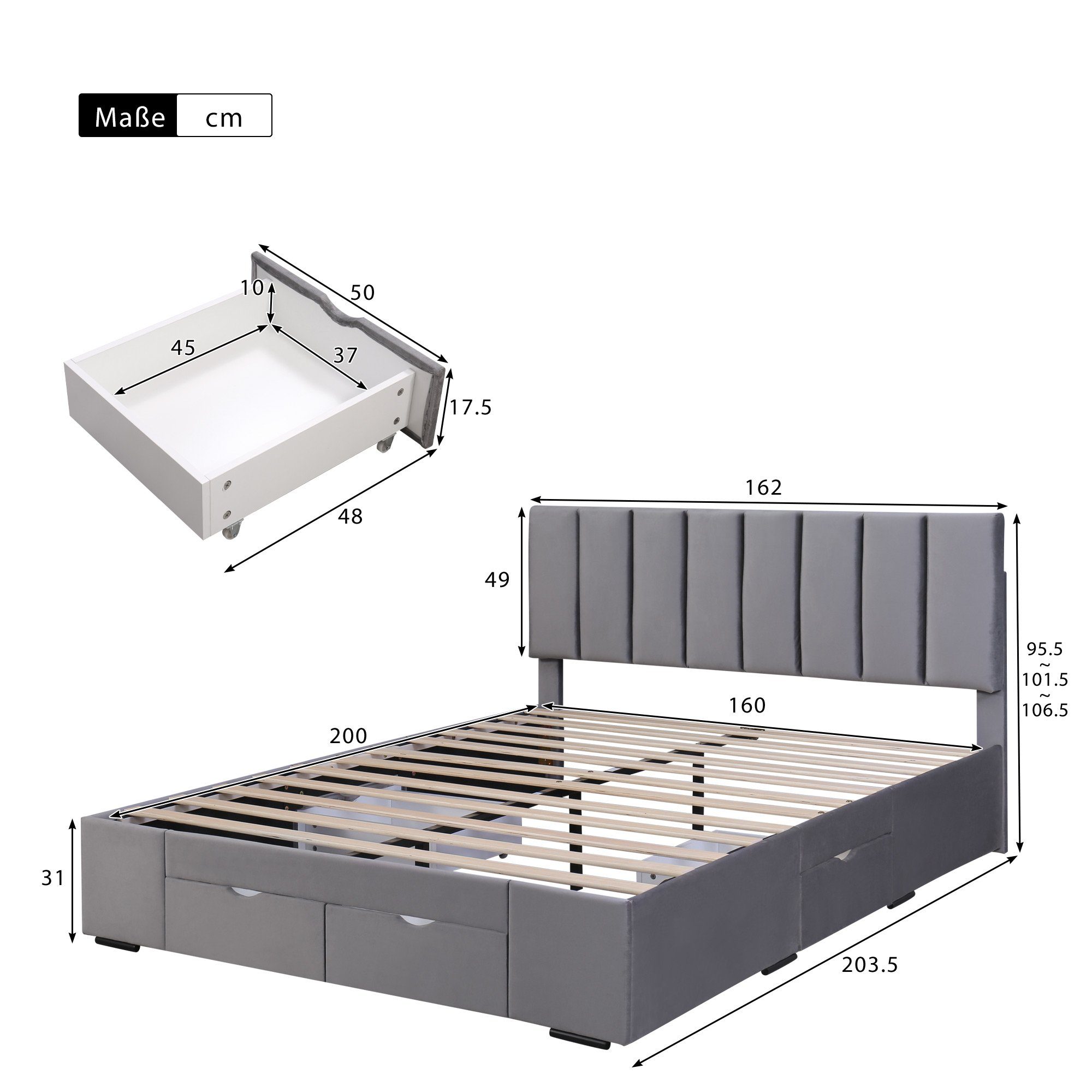 HAUSS SPOLE Polsterbett Polsterbett Doppelbett Funktionsbett Bettrahmen mit günstig online kaufen