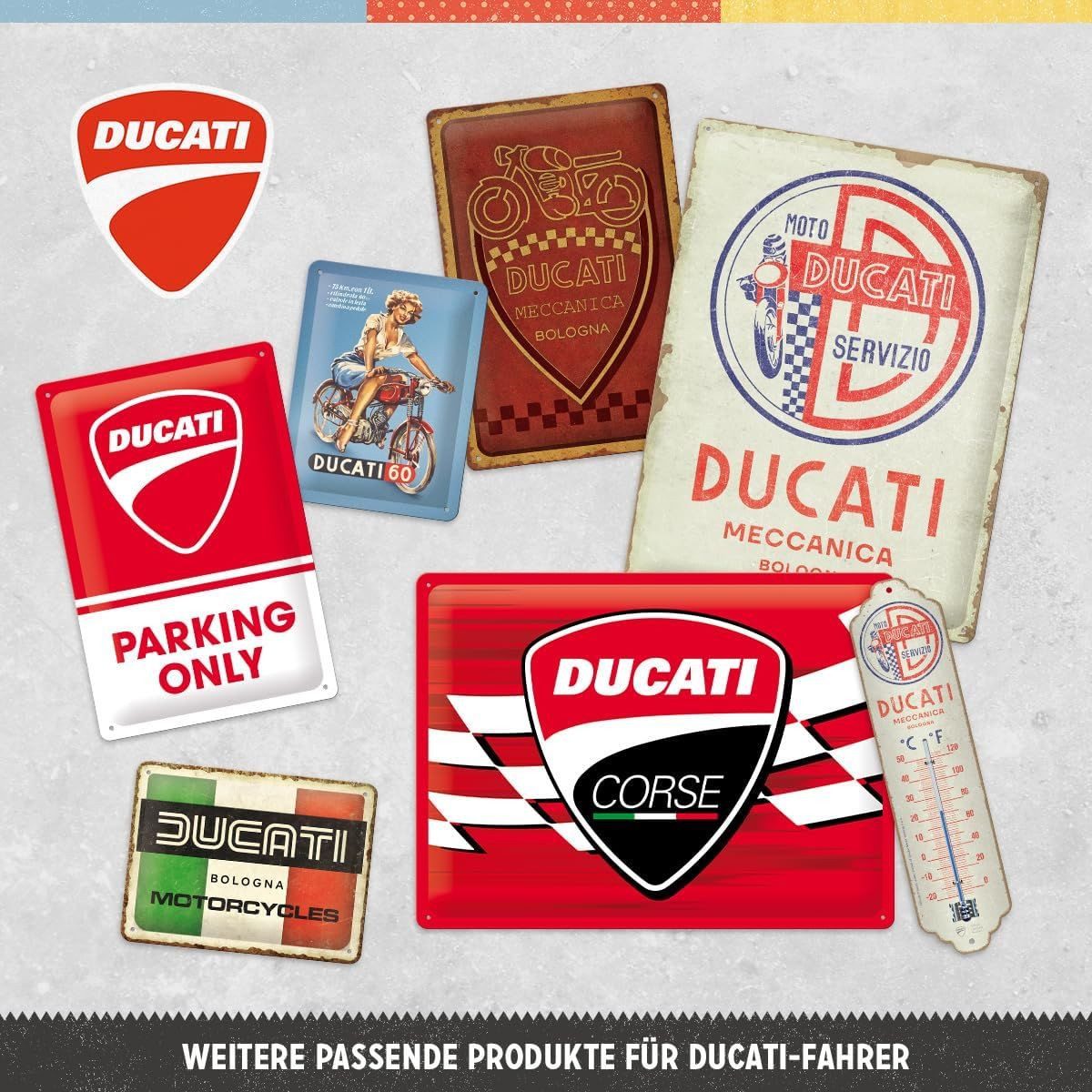 Nostalgic-Art Metallschild Blechschild 20 x 30cm - Ducati - Parking Only – Bild 4 von 4