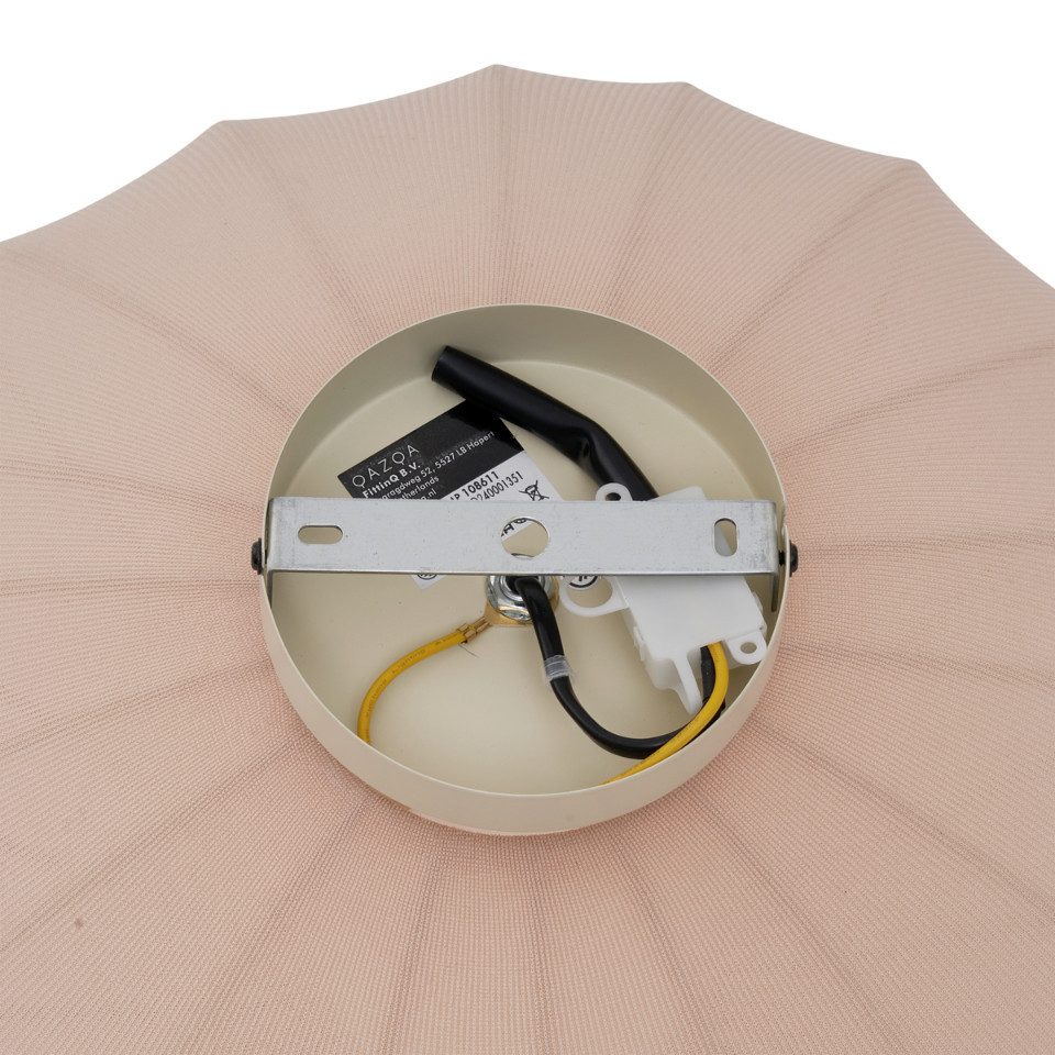 Qazqa Deckenleuchte Bida, ohne Leuchtmittel, E27, Beige, Design, Textil, 1-flammig