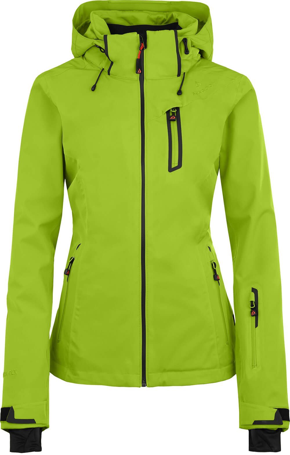 Bergson Skijacke NICE light Damen grün mm 20000 Skijacke, Kurzgrößen, lime unwattiert, Wassersäule