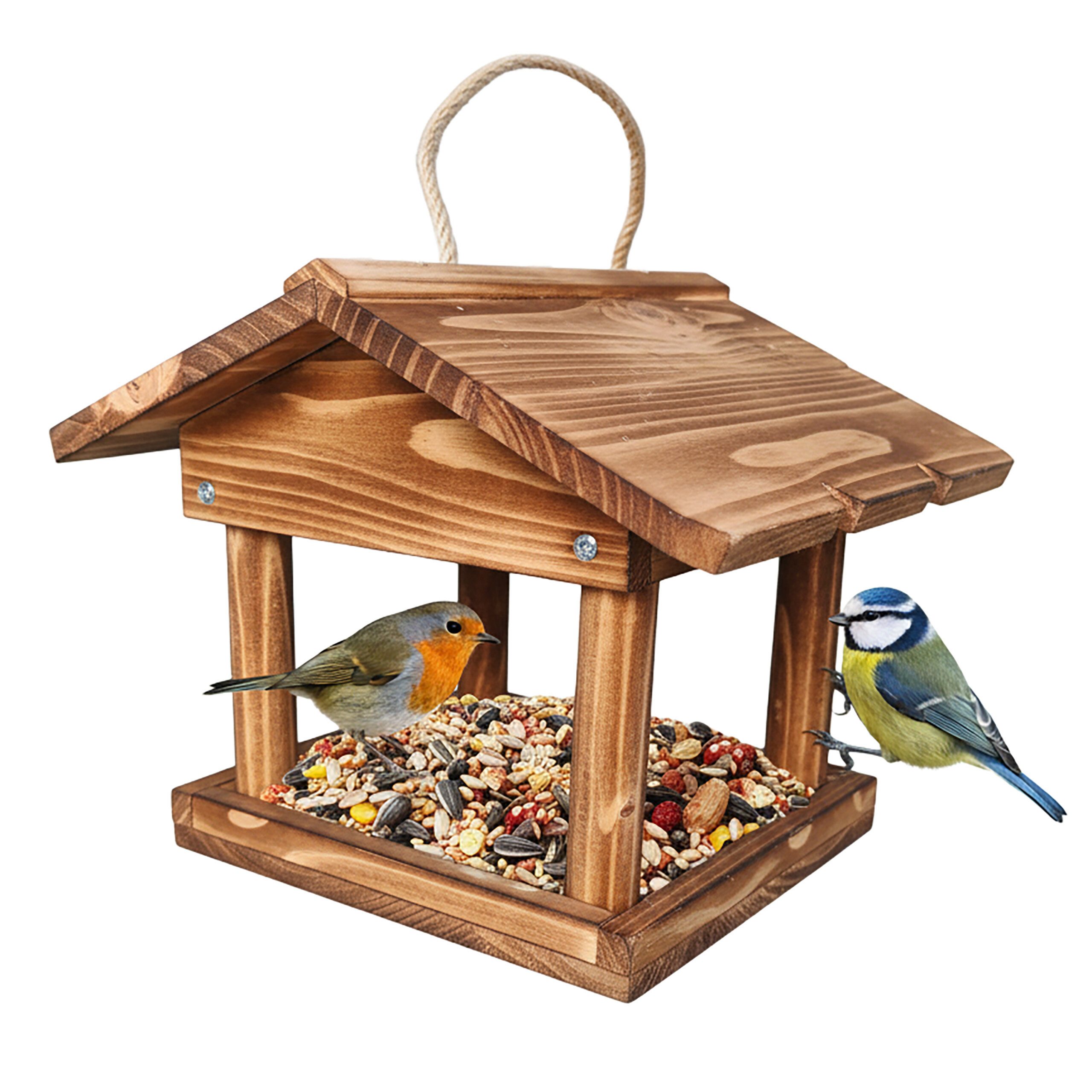 relaxdays Vogelhaus Vogelfutterhaus zum Aufhängen, geflammt günstig online kaufen