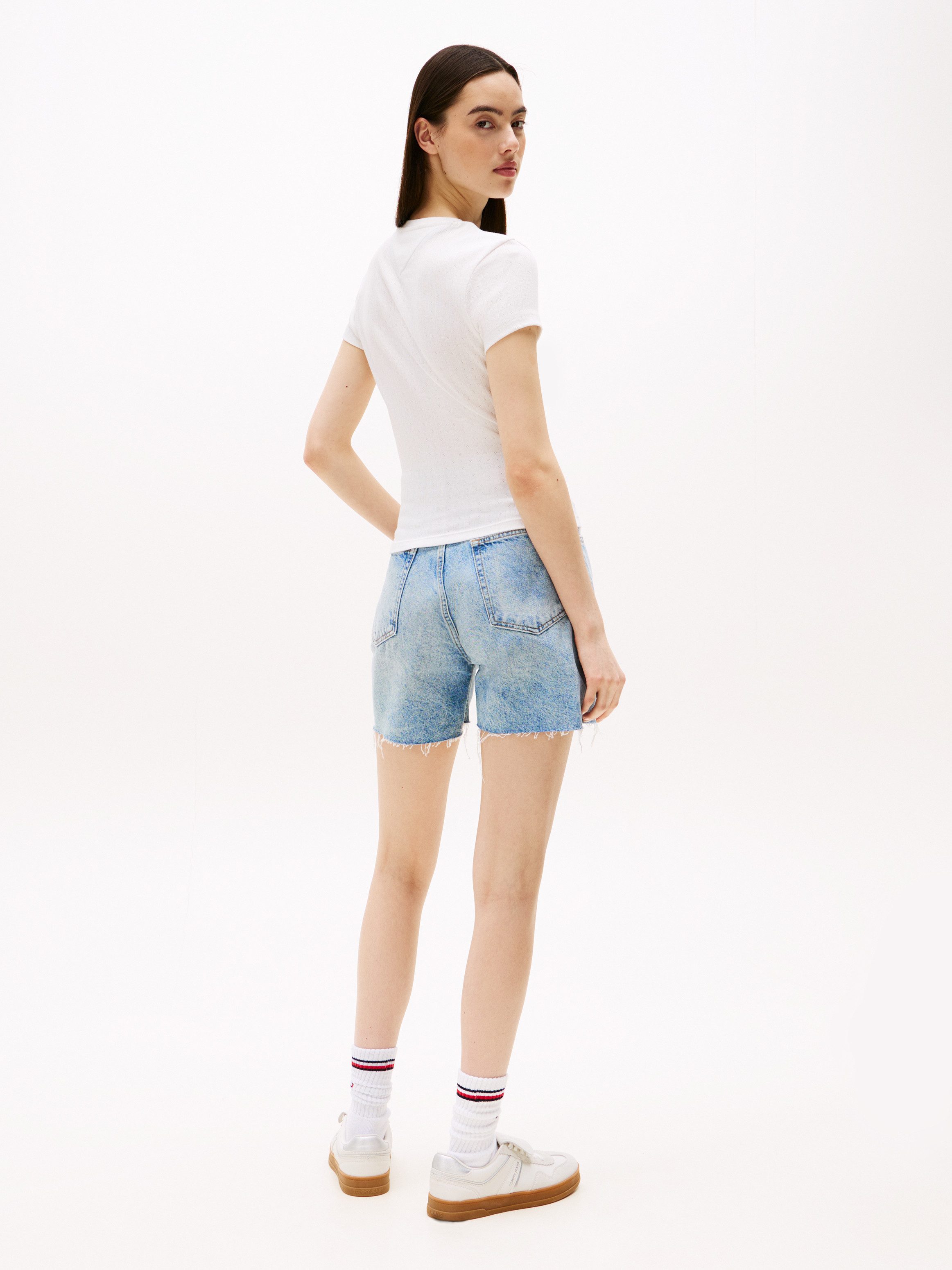 Tommy Jeans Kurzarmshirt TJW SLIM LOGO 2 POINTELLE TEE