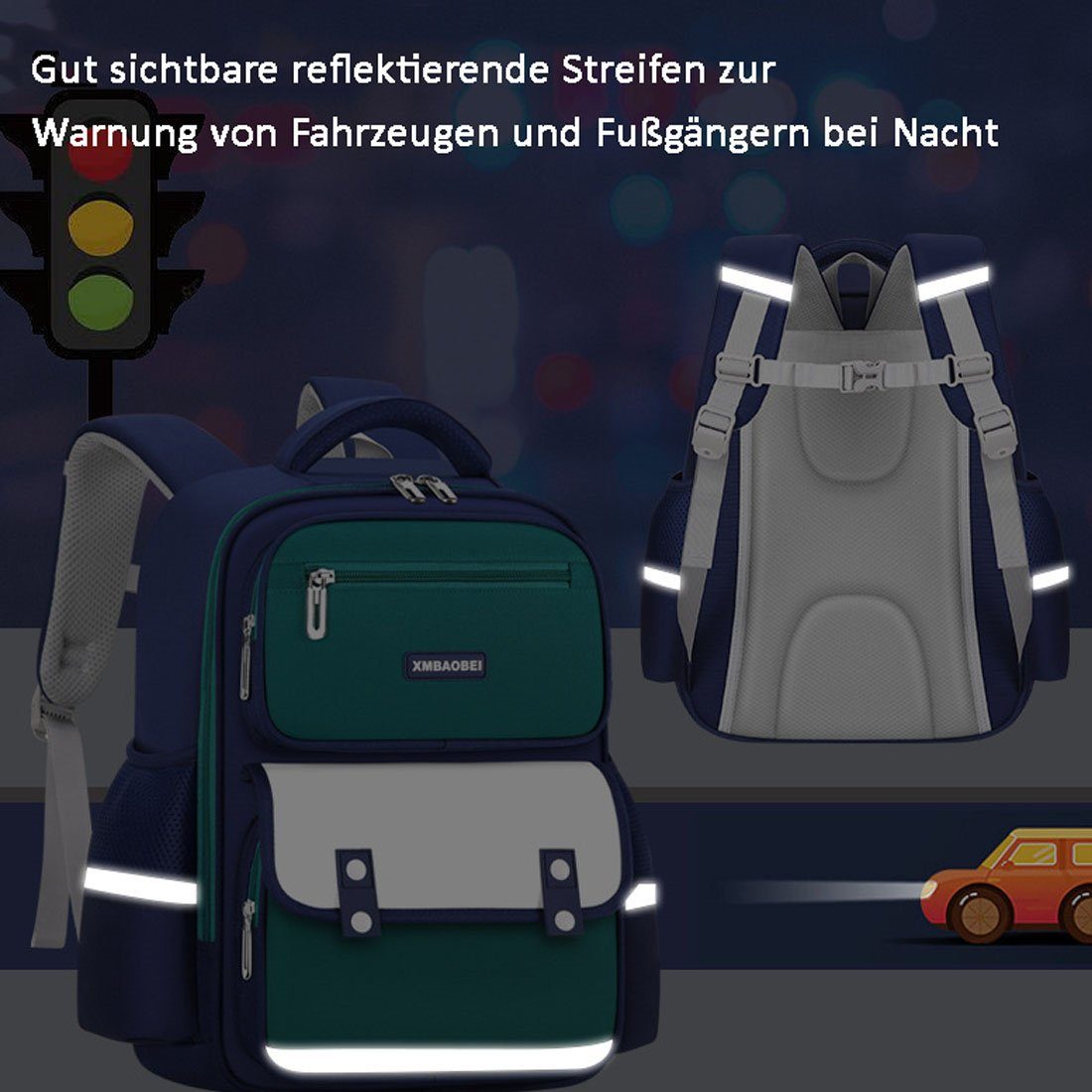 DÖRÖY für 1-6, Schüler-Rückenschutz-Rucksäcke Klassen Schulrucksack die Kinder-Schulranzen Rot