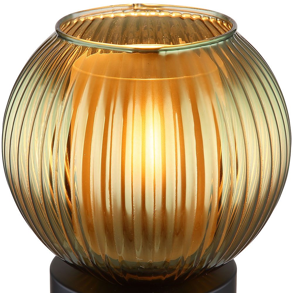 GLOBO LIGHTING Tischleuchte, Leuchtmittel nicht inklusive, Tischlampe Nachttischlampe Tischleuchte Retro Glas Wohnzimmerlampe
