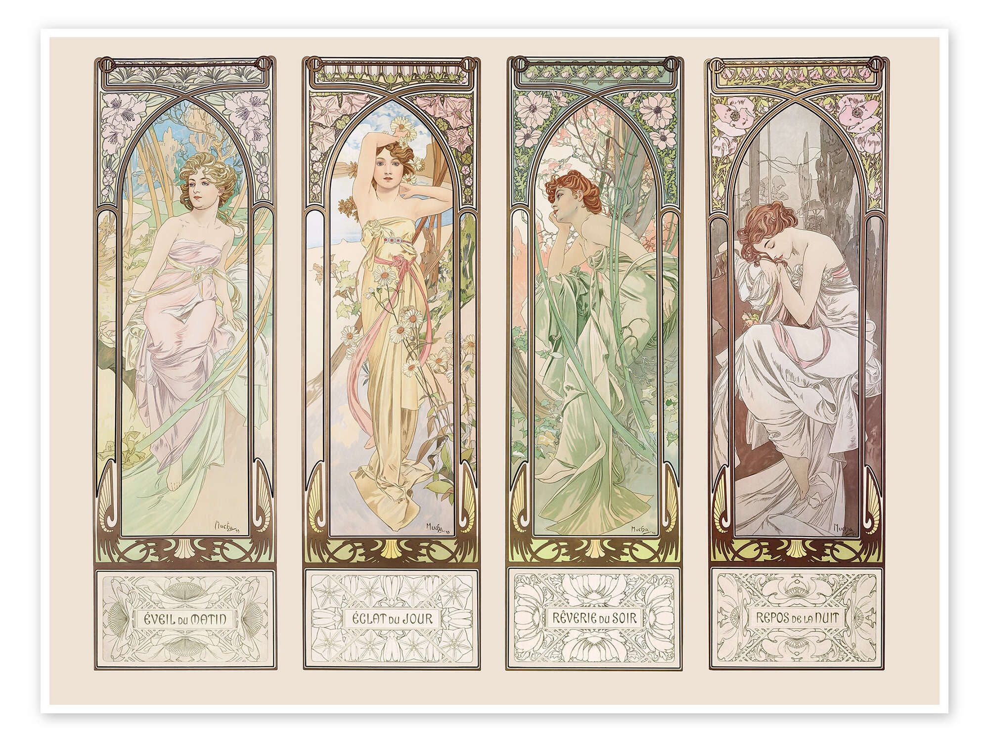 Posterlounge Poster Alfons Mucha, Die Vier günstig online kaufen