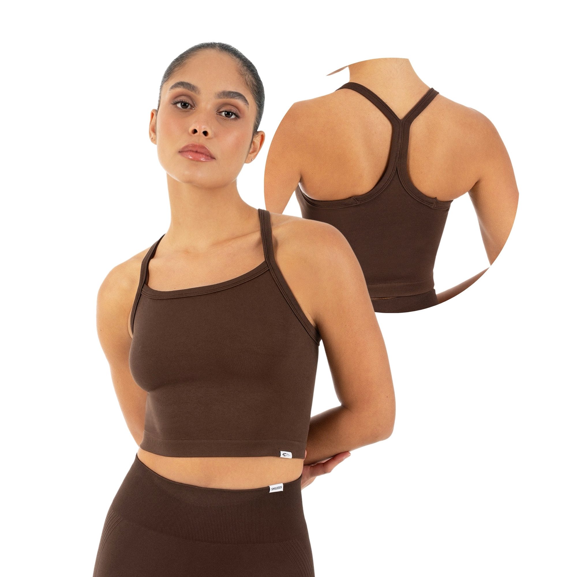 Smilodox Tanktop Vonda, Crop Top Damen, Sport-Top für Gym,Yoga & Freizeit Racerback, Seamless, Shaped Fit, Rundhals, atmungsaktiv