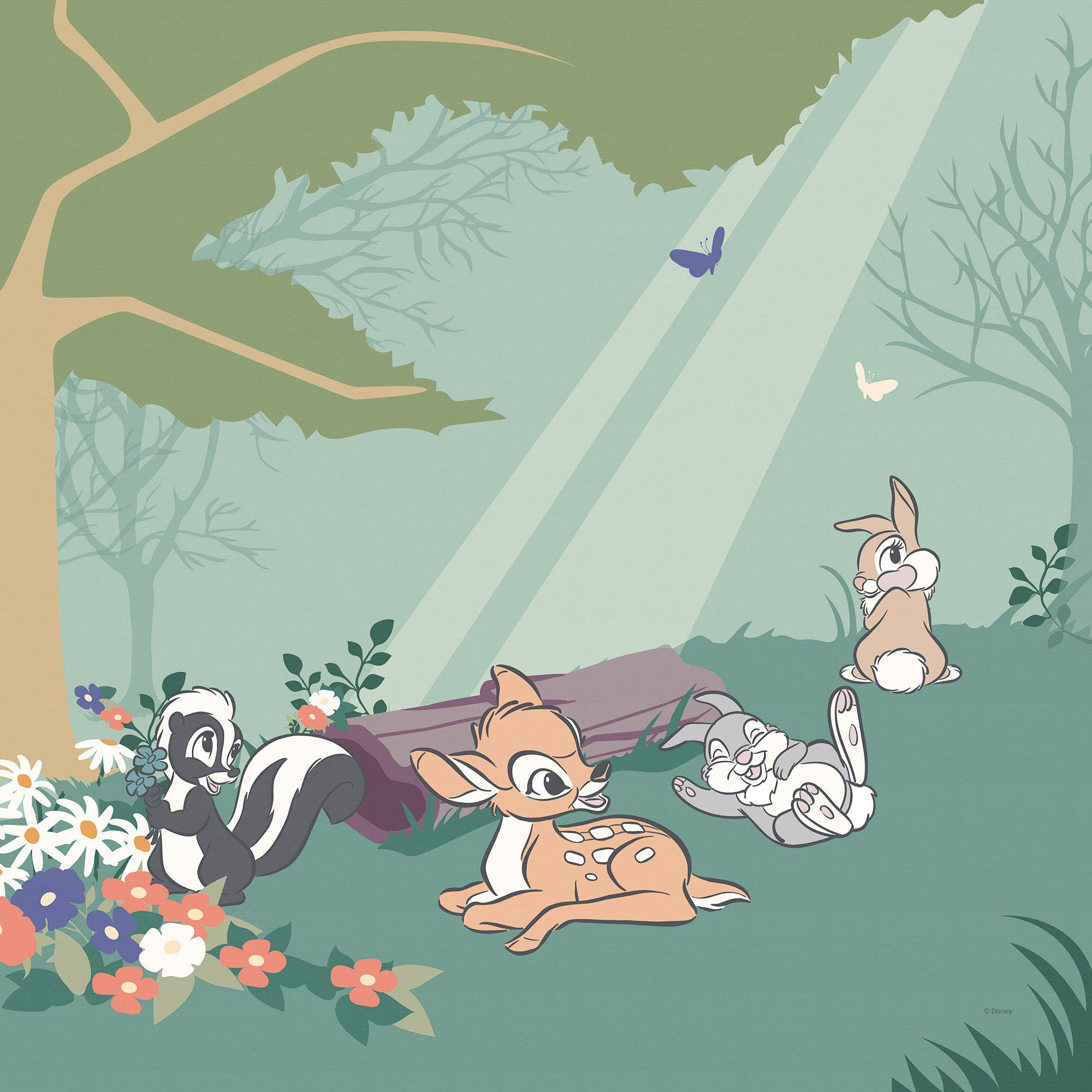 Komar Leinwandbild Bambi Life in the Forest - Größe 40 x 40 cm, Disney (1 St), Keilrahmenbild mit Echtholzrahmen, Kinderzimmer