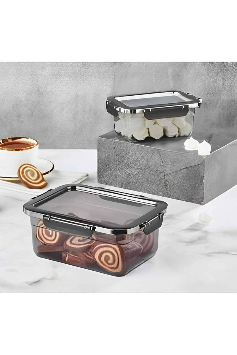 Vip Ahmet Aufbewahrungsbox mit Deckel Vorratsdose Küchenbehälter Lunchbox Schwarz 2,5 L