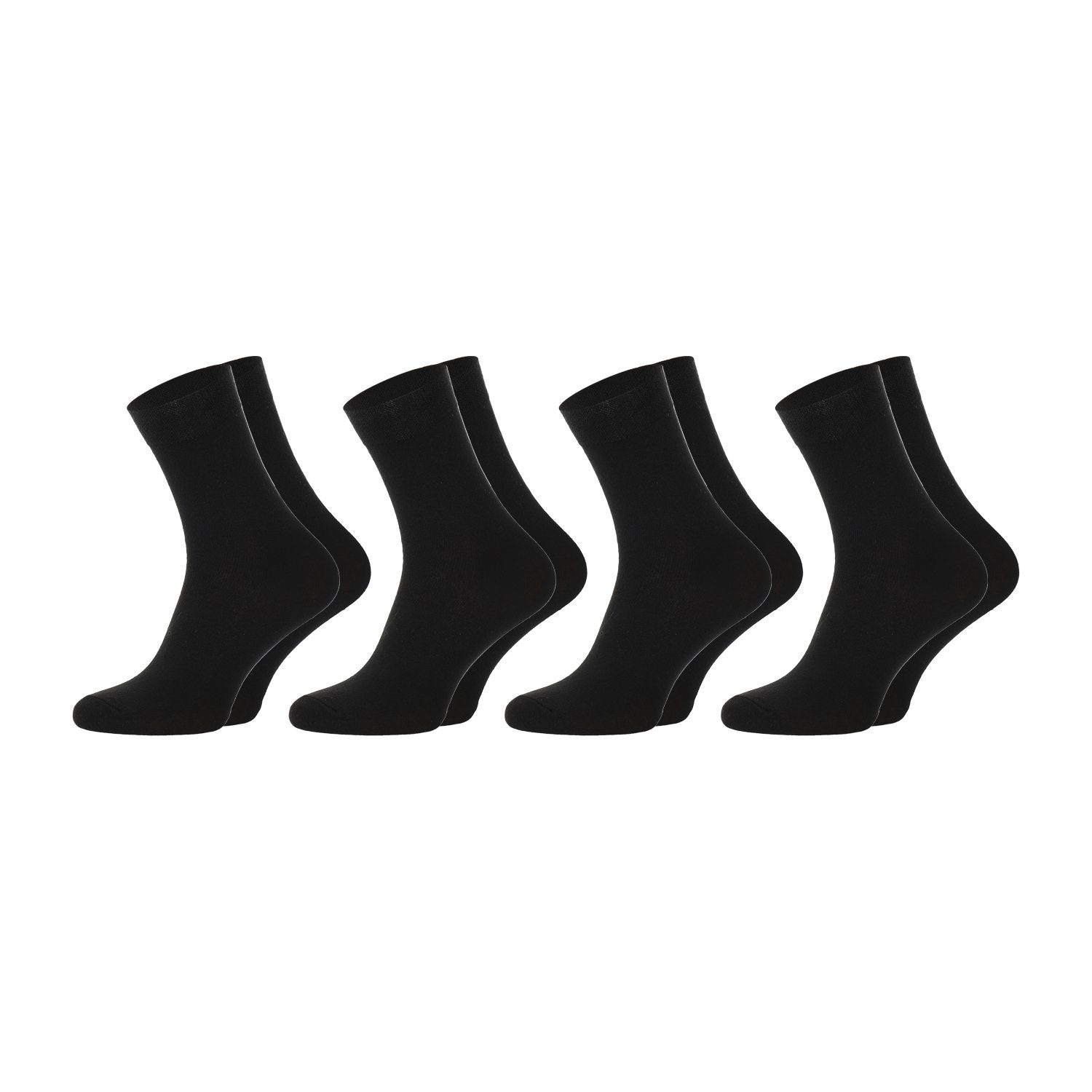 Chili Lifestyle Diabetikersocken Bestcare Gesundheitssocken Herren Damen kurze schwarze Baumwollsocken (Multipack, 4-Paar, ein Design) Weichbund ohne Gummidruck
