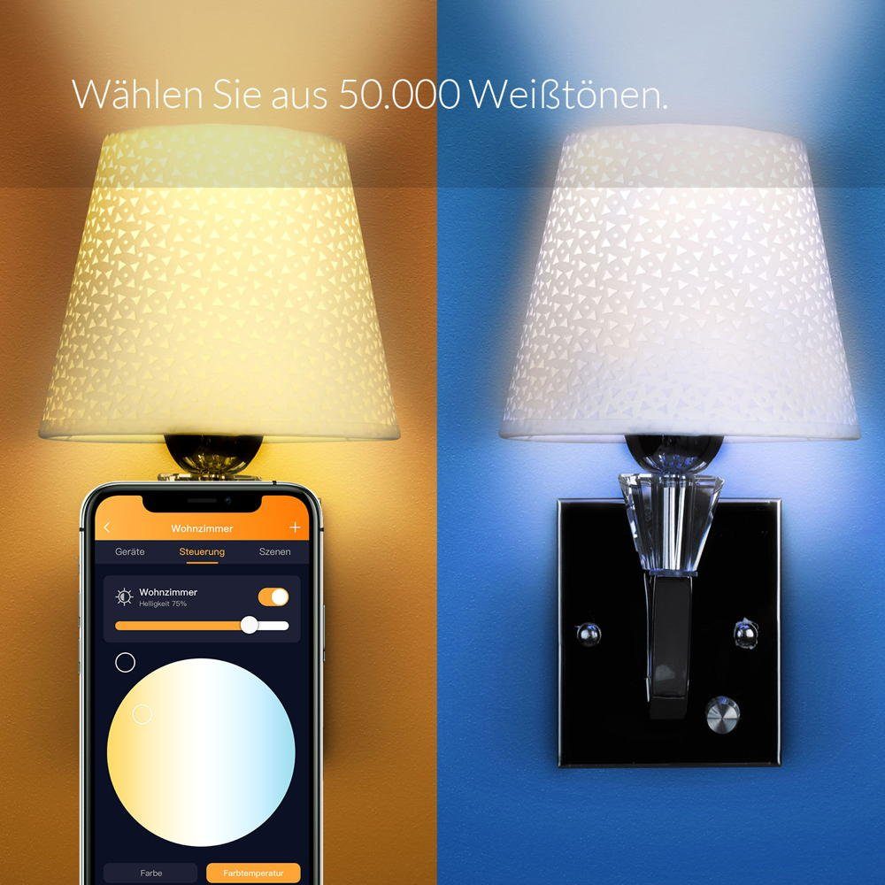 350lm, 16 in Reflektor Zigbee n.v, LED-Leuchtmittel click-licht ERIA Par LED warmweiss 6W Weiß AduroSmart GU10