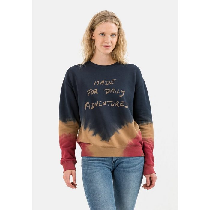 camel active Sweatshirt Sweatshirt mit Dip-Dye-Effekt