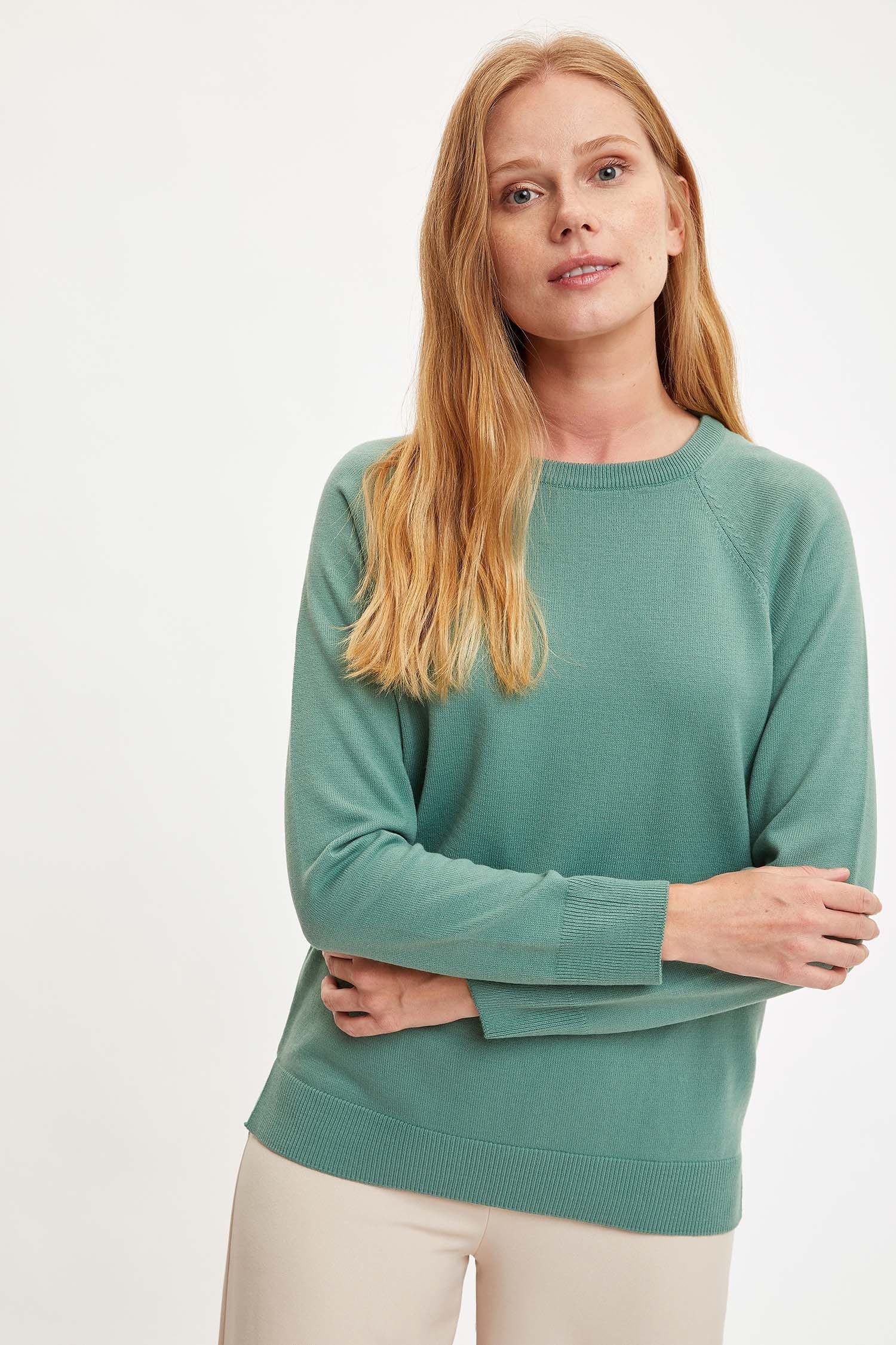 DeFacto Strickpullover Strickpullover RELAX FIT Mint