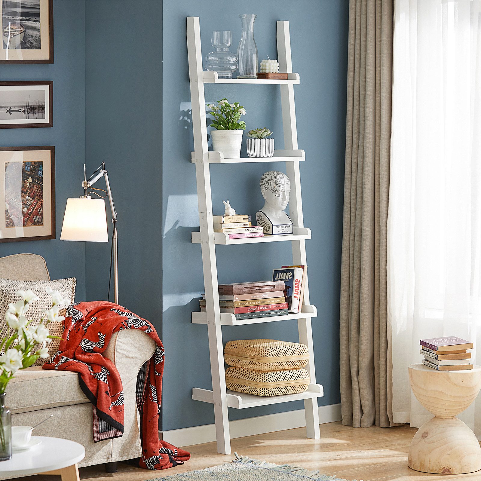 SoBuy Bücherregal DE-FRG17, 1-tlg, Standregal Leiterregal günstig online kaufen