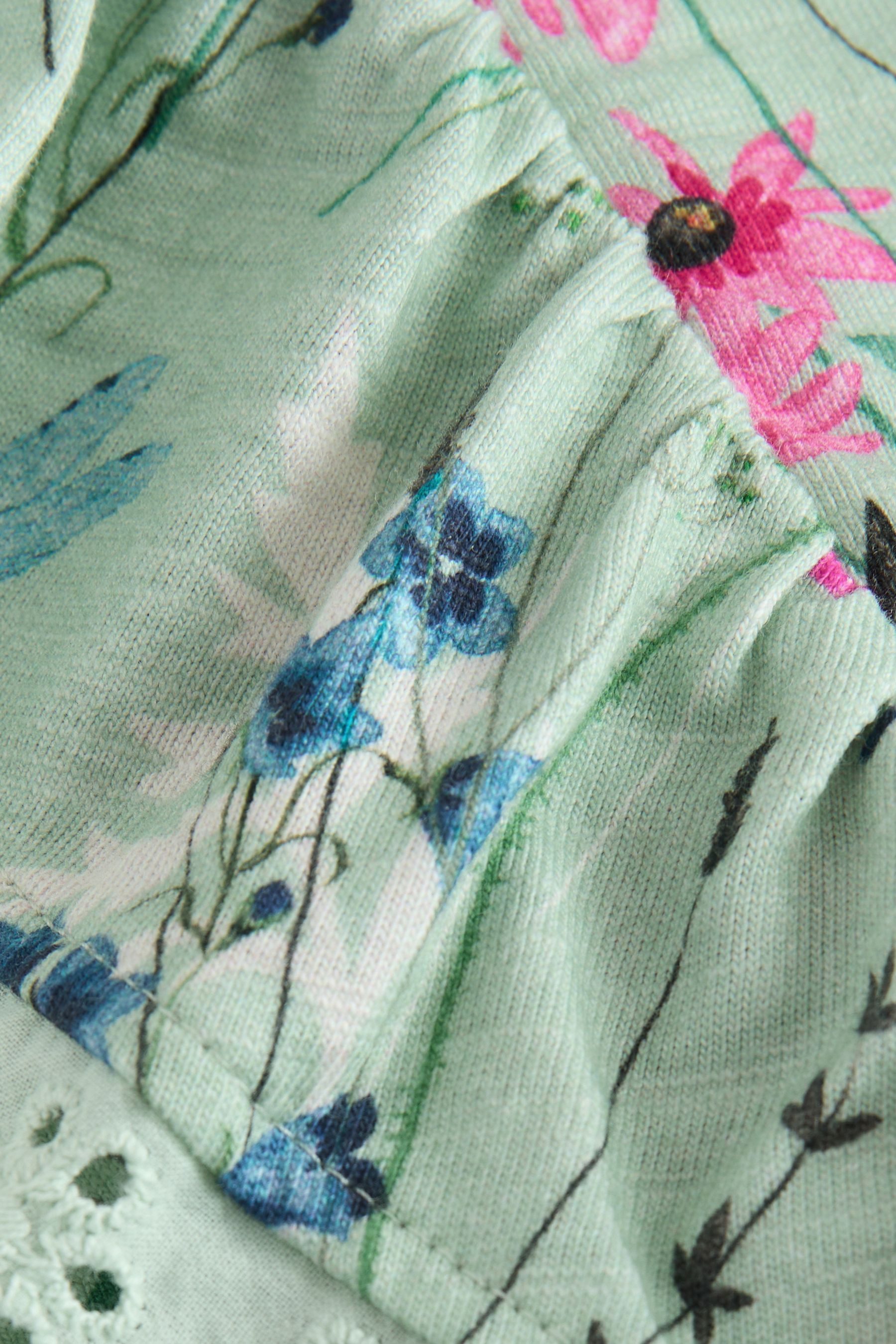 LAURA ASHLEY Jerseykleid Laura Ashley Kleid mit Lochstickerei Baumwolle (1-tlg)
