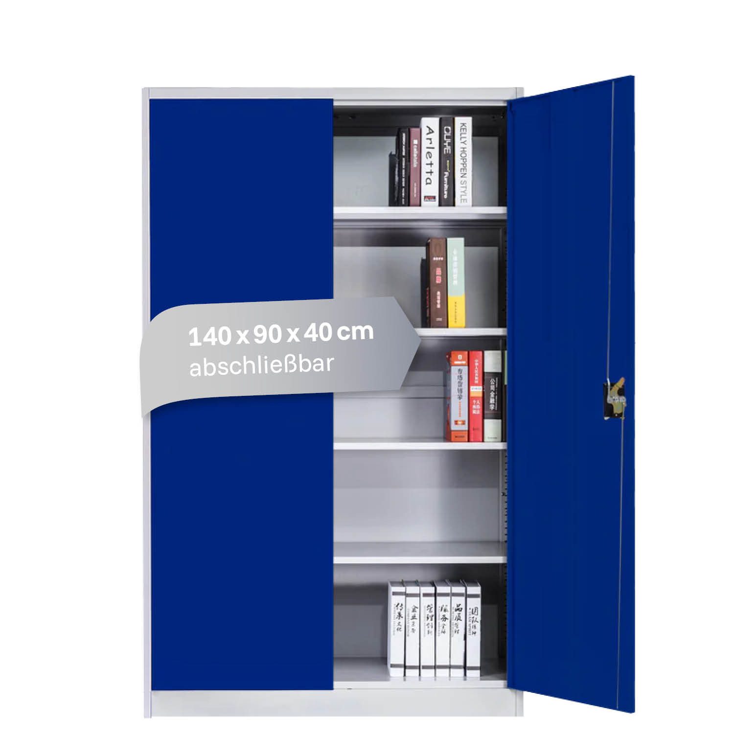 LagerZwei Aktenschrank Stahlschrank 140 x 90 x 40 cm abschließbar