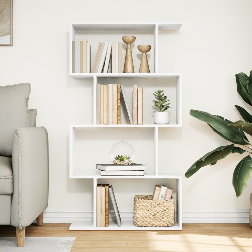 vidaXL Bücherregal Raumteiler-Bücherregal 4 Böden Weiß günstig online kaufen