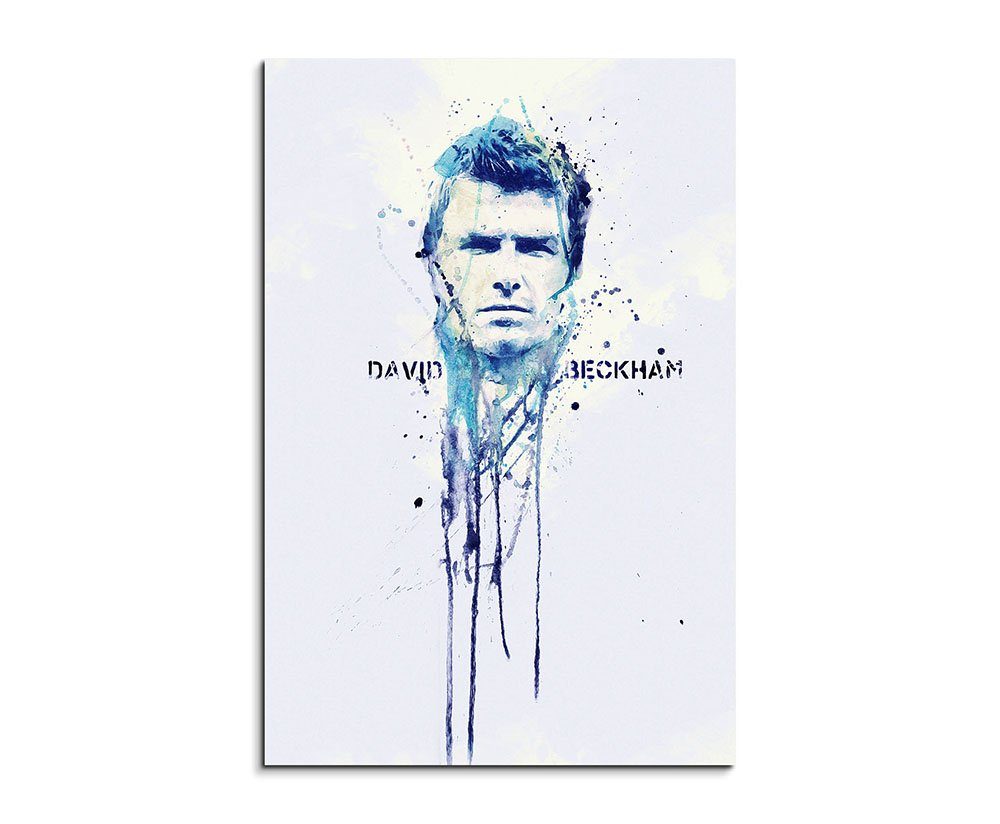 Sinus Art Leinwandbild David Beckham II 90x60cm Keilrahmenbild Kunstbild Aquarell Art Wandbild auf Leinwand fertig gerahmt
