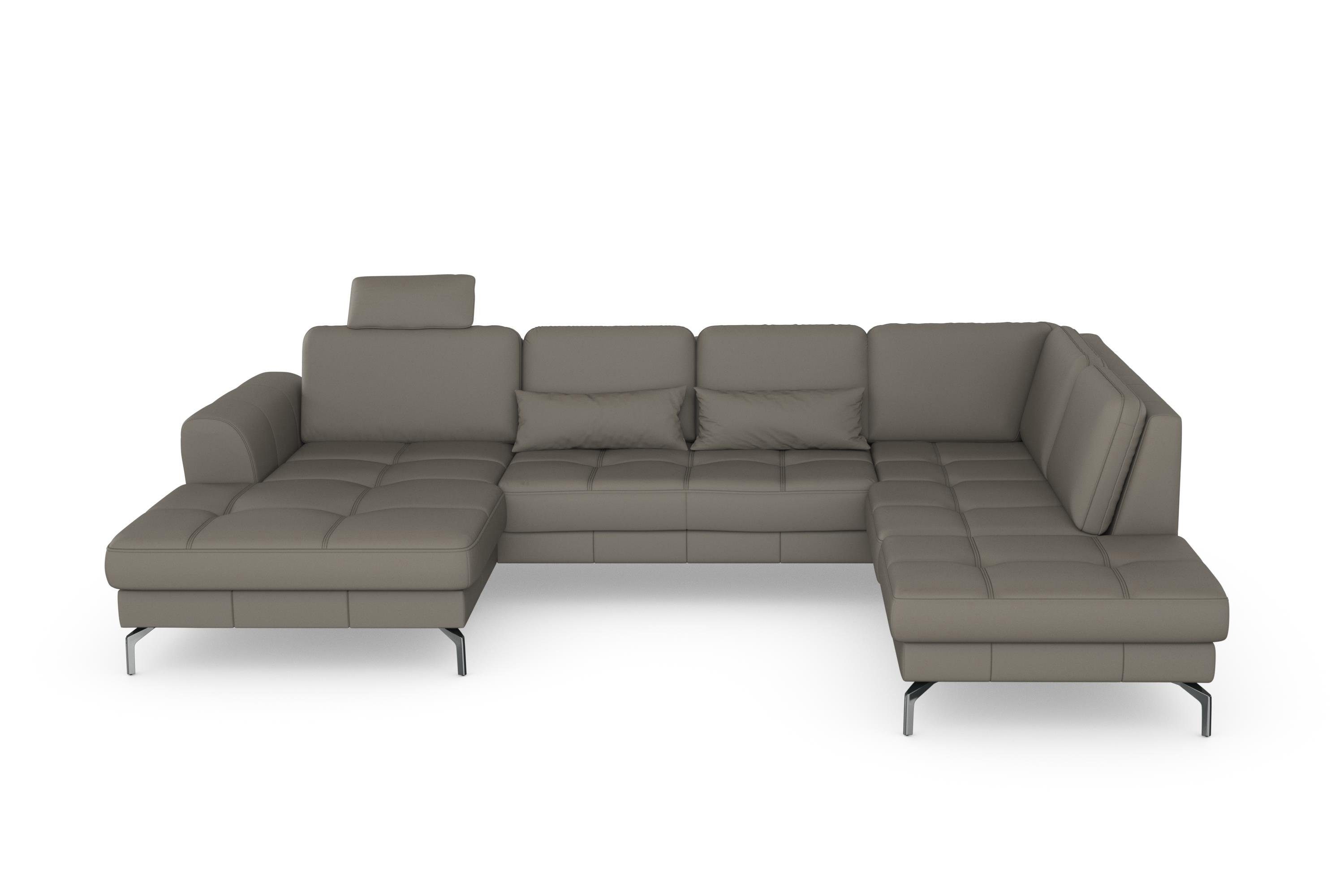 sit&more Wohnlandschaft Bendigo U-Form, inklusive Sitztiefenverstellung, Bodenfreiheit 15 cm, in 2 Fußfarben