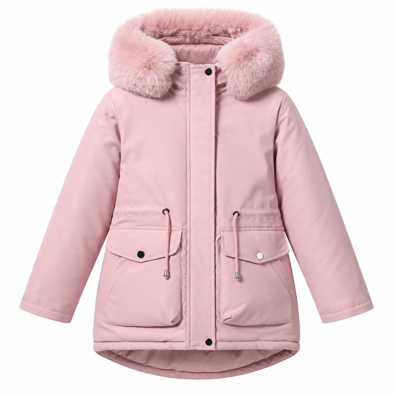 GLO-STORY Winterjacke Mädchen Kinder Jugend Winterjacke Rosa oder Schwarz Gr. 116 bis 176