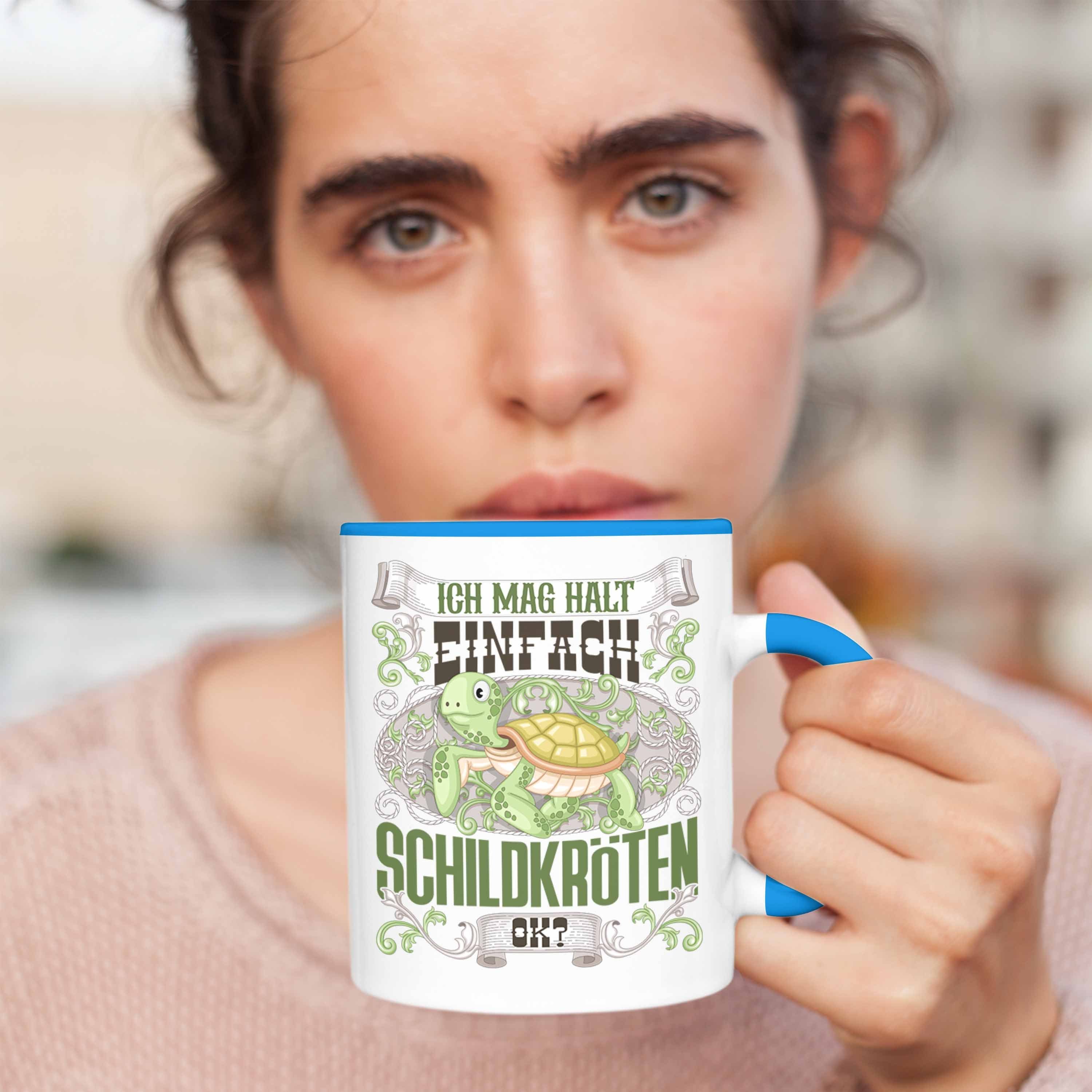 Trendation Tasse Schildkröte Schildkröten Blau Spruch Geschenk G Tasse Besitzer Trendation -