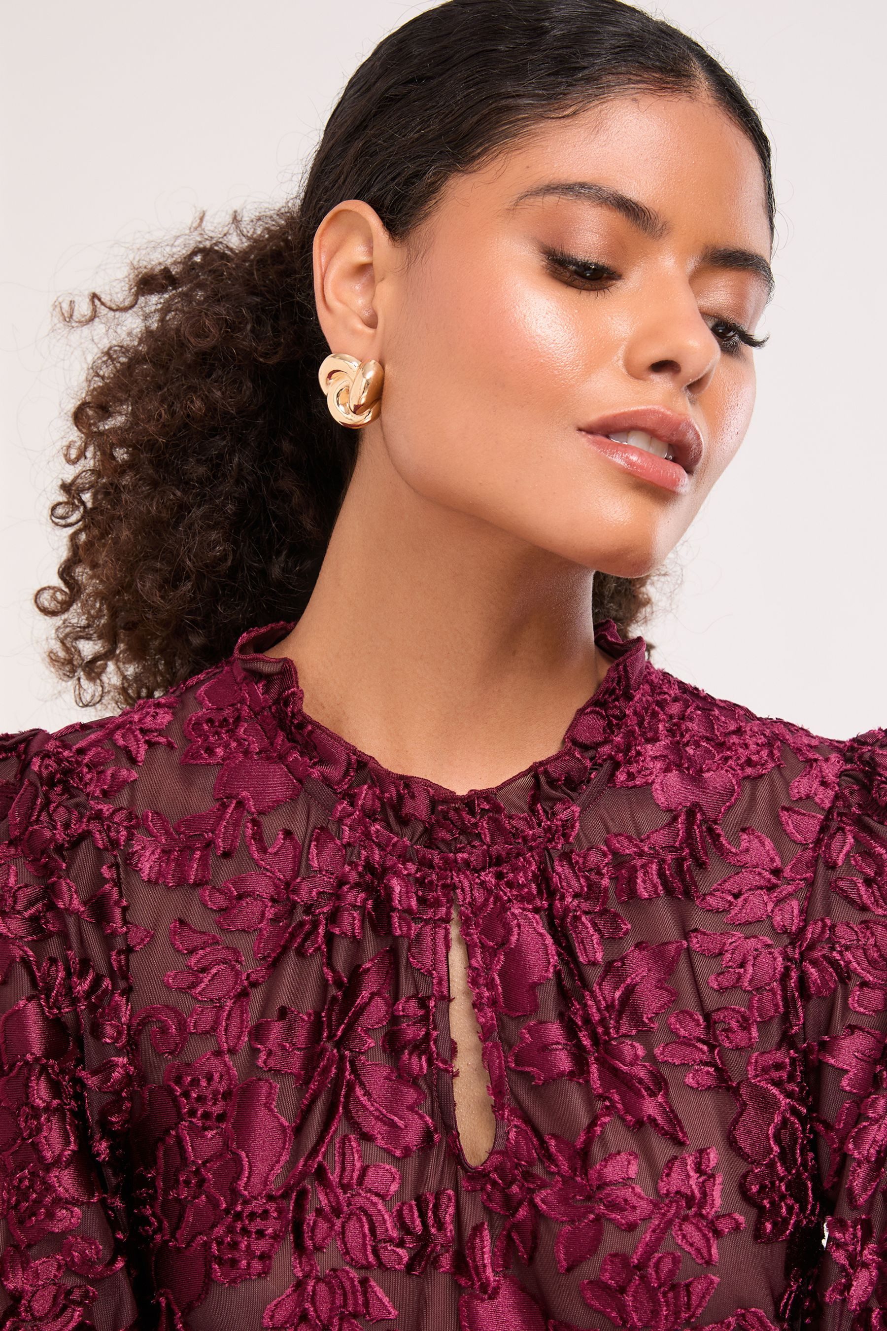 LIPSY Kurzarmbluse Lipsy Oberteil mit Puffärmeln, Regular (1-tlg)