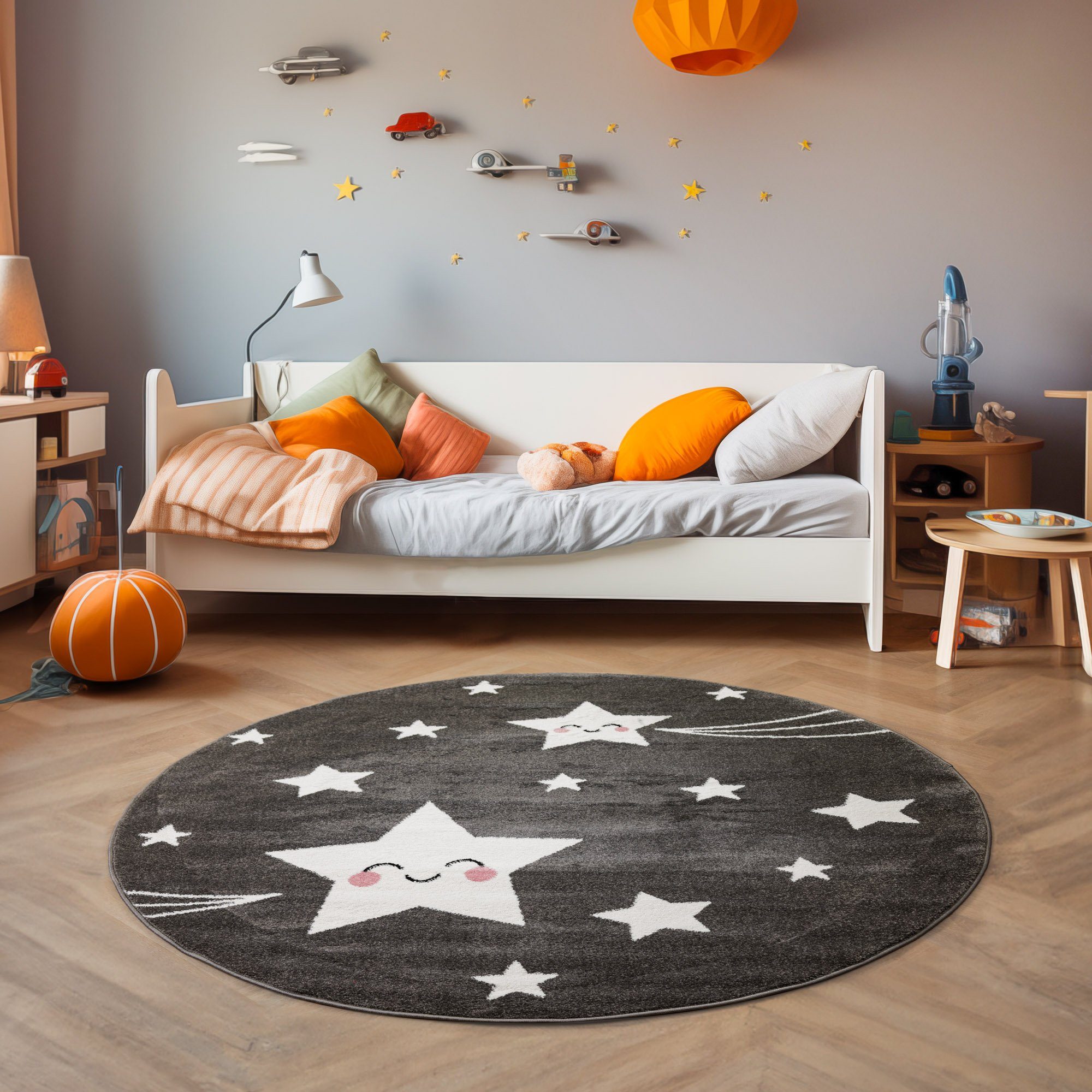 SIMPEX24 Teppich Sterne Design, Läufer, Höhe: 11 mm, Kinderteppich Stern De günstig online kaufen