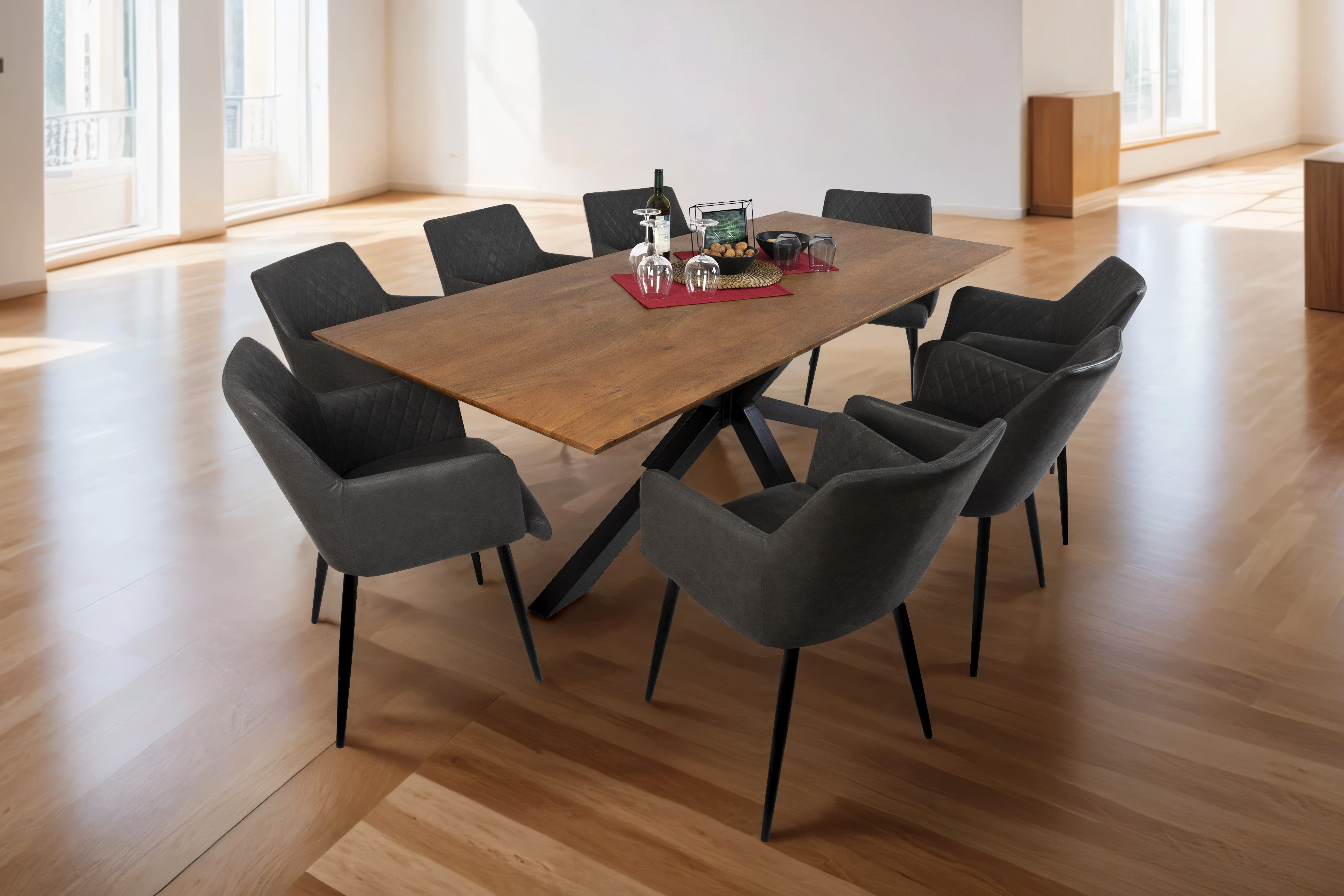 Loreno® Esstisch Abby, Akazienholz, Schweizer Kante, günstig online kaufen