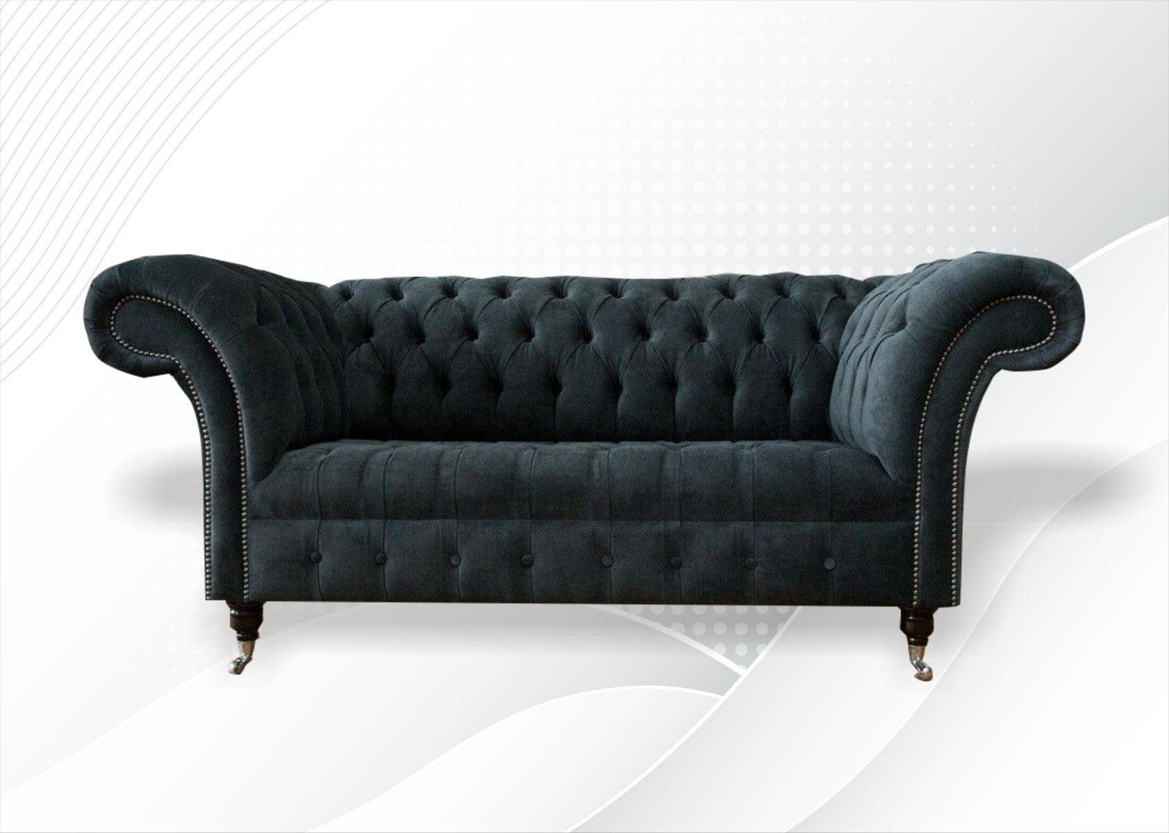 JVmoebel Chesterfield-Sofa, Sofa 2 Sitzer Design Sofas Polster Moderne Sitz Stoff Leder