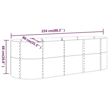 furnicato Hochbeet Pulverbeschichteter Stahl 224x80x68 cm Grau