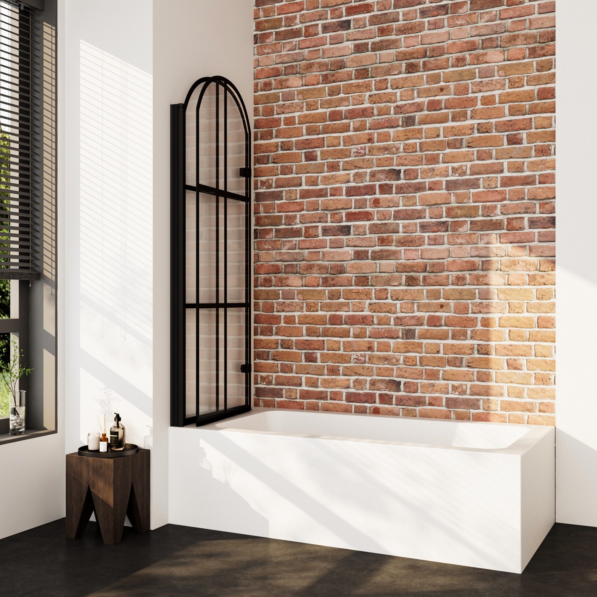 Boromal Badewannenaufsatz Schwarz Duschtrennwand faltbar Badewannenaufsatz günstig online kaufen