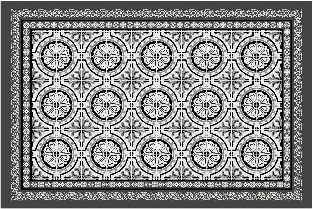 Fußmatte Türmatte Florale Vintage Muster in 40x60 cm als Fussabtreter, matches21 HOME & HOBBY, rechteckig, Höhe: 5 mm, Rutschfester Türvorleger für innen als waschbare Schmutzfangmatte