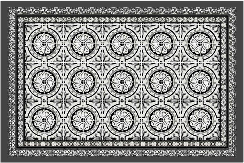 Fußmatte Türmatte Florale Vintage Muster in 40x60 cm als Fussabtreter, matches21 HOME & HOBBY, rechteckig, Höhe: 5 mm, Rutschfester Türvorleger für innen als waschbare Schmutzfangmatte