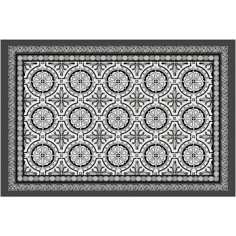 Fußmatte Türmatte Florale Vintage Muster in 40x60 cm als Fussabtreter, matches21 HOME & HOBBY, rechteckig, Höhe: 5 mm, Rutschfester Türvorleger für innen als waschbare Schmutzfangmatte