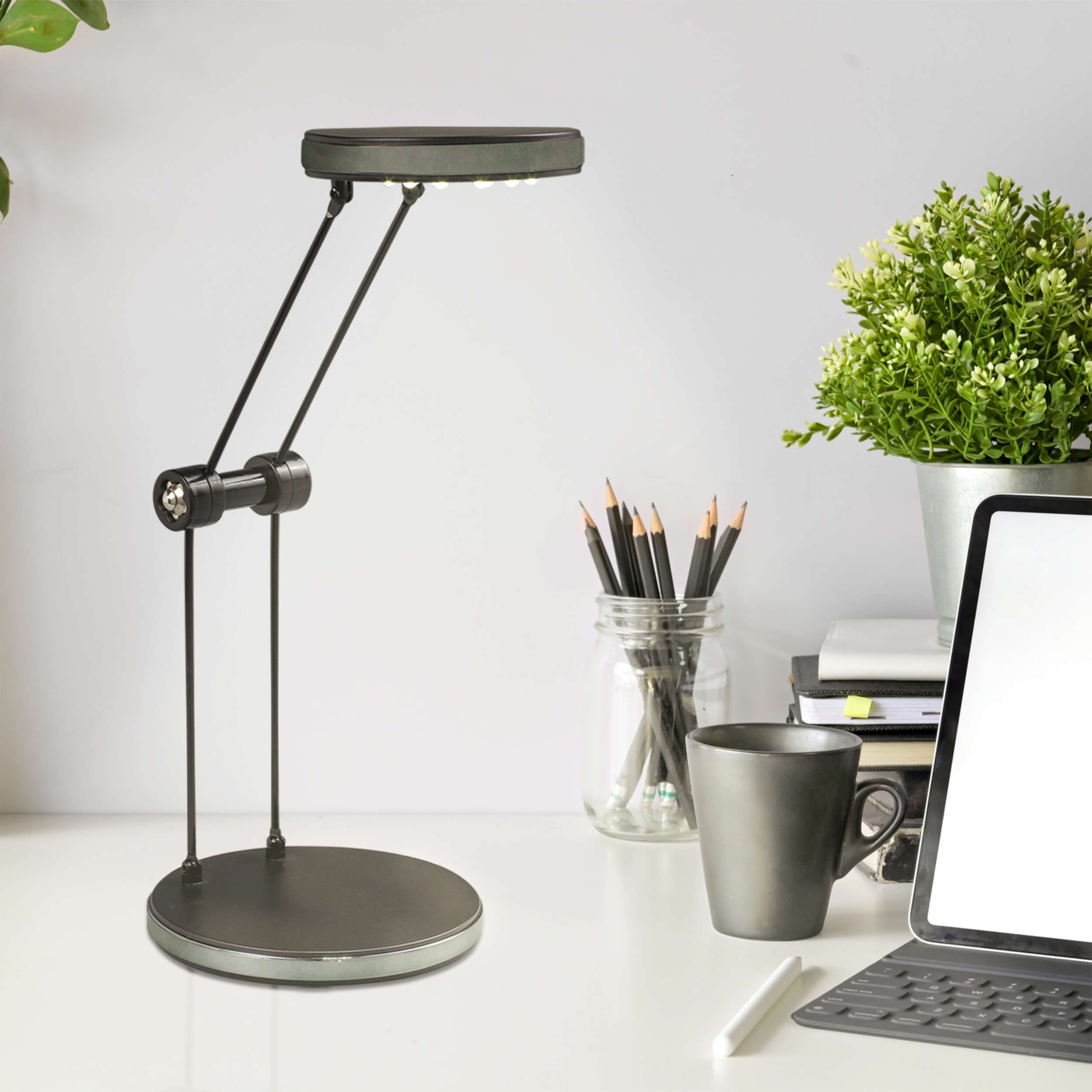 näve LED Tischleuchte Aleko, LED fest integriert, flexibel bewegliches Gestell, ein-/ aus Schnurschalter, H: ca. 30cm