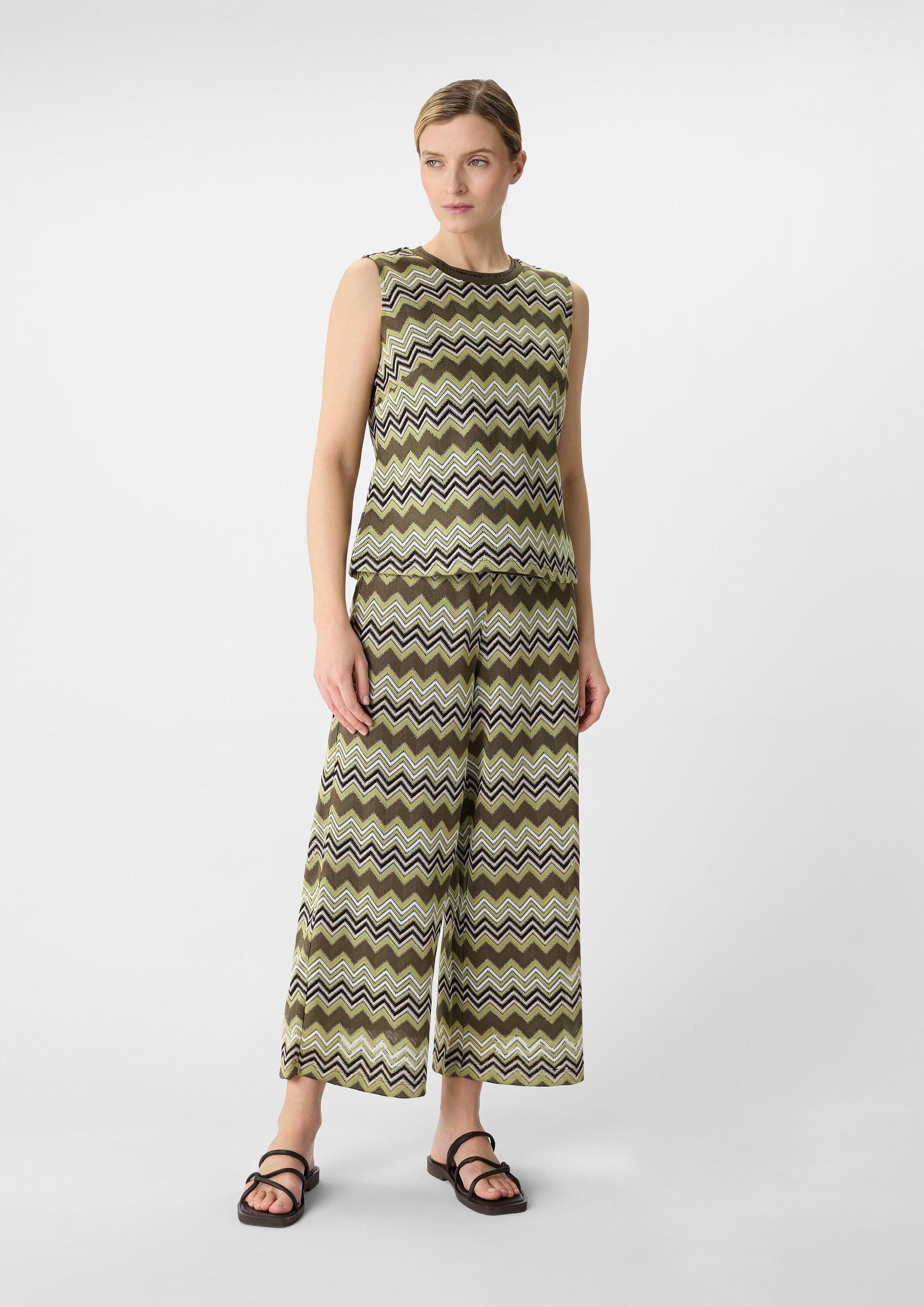 comma Culotte Hose Strick-Culotte mit Zick-Zack-Muster günstig online kaufen