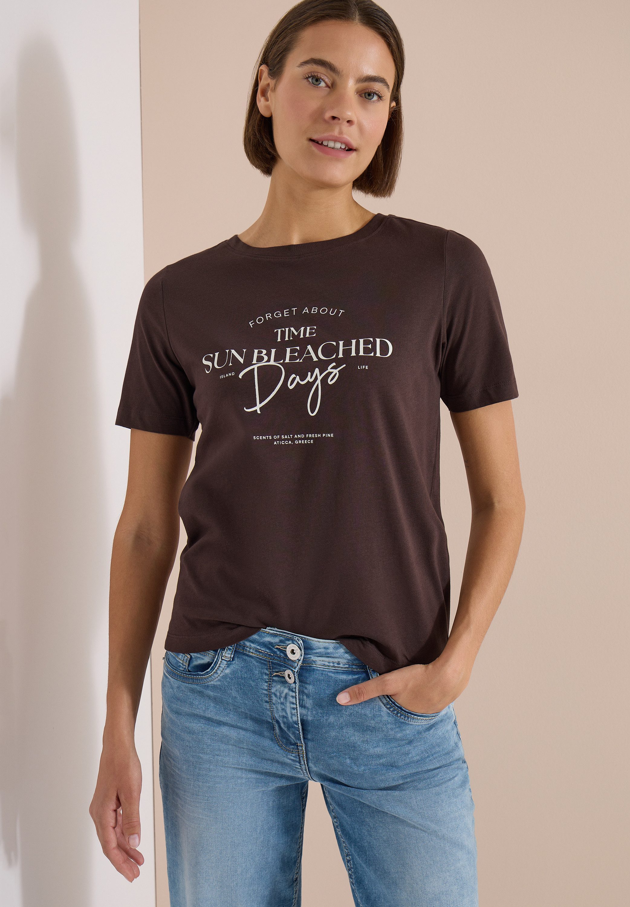 CECIL Print-Shirt Style Lea Sommershirt, Rundhals, Baumwolle, bedruckt