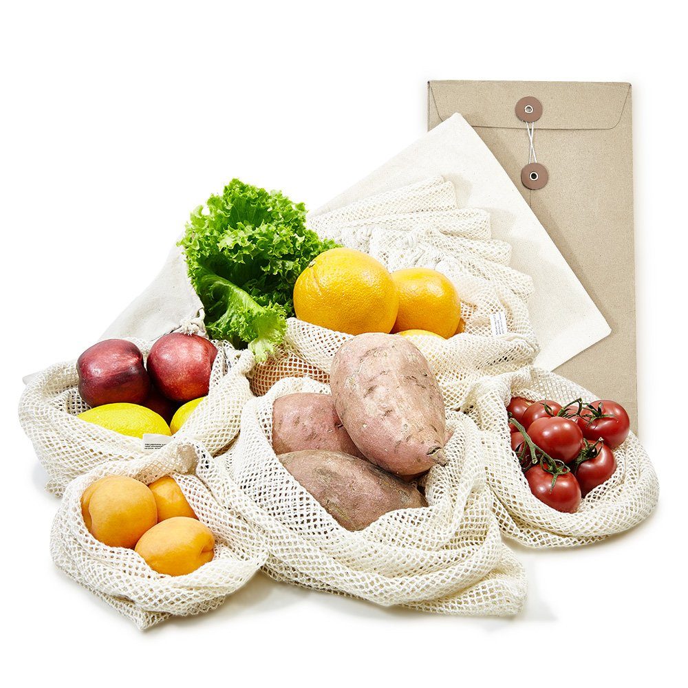 achilles Einkaufsbeutel und Gemüsebeutel Obst Einkaufs-Taschen Wiederverwendbare Obst-Beutel