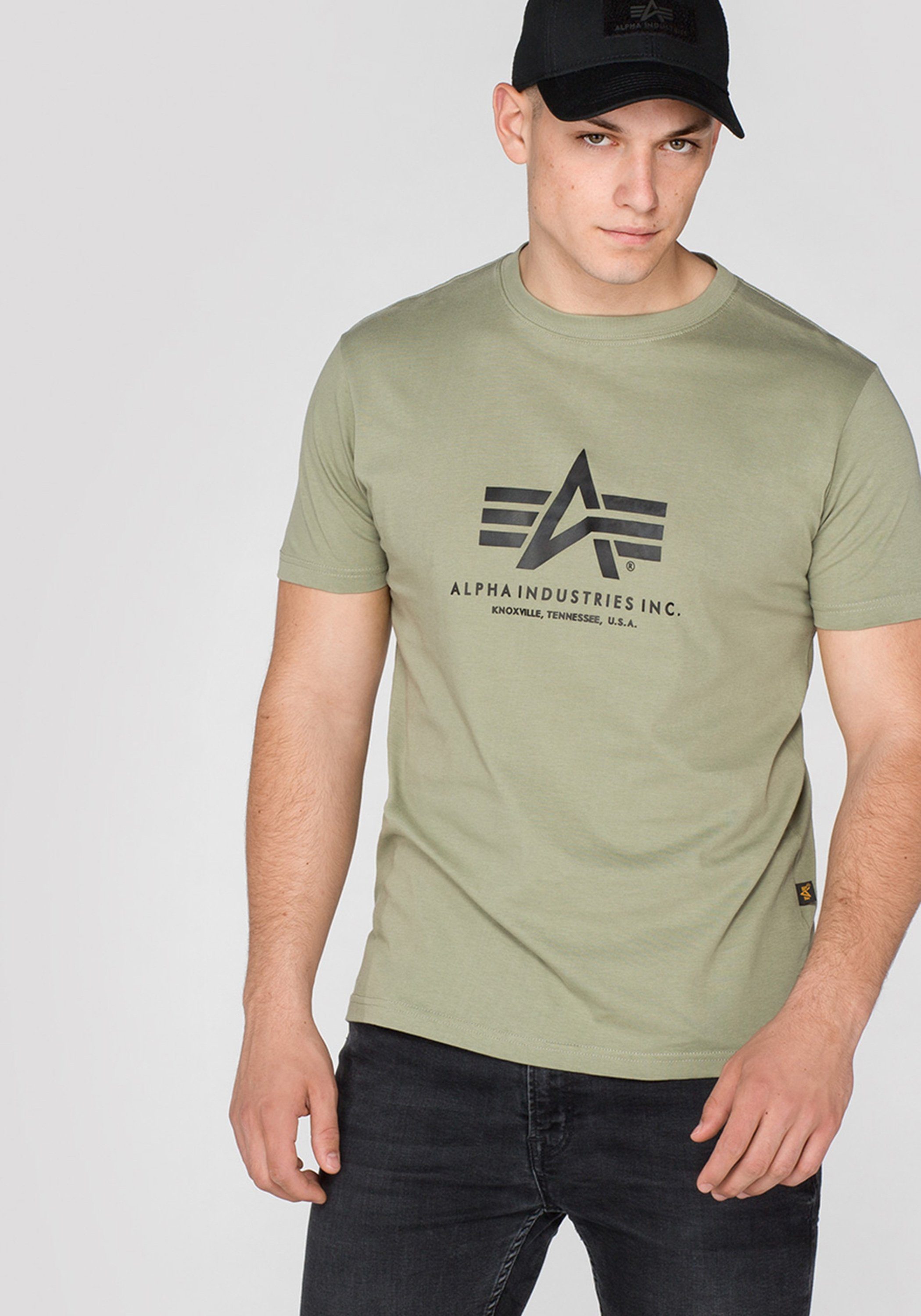 Alpha Industries T-Shirt Basic olive - T-Shirt Men Alpha Industries T-Shirts
