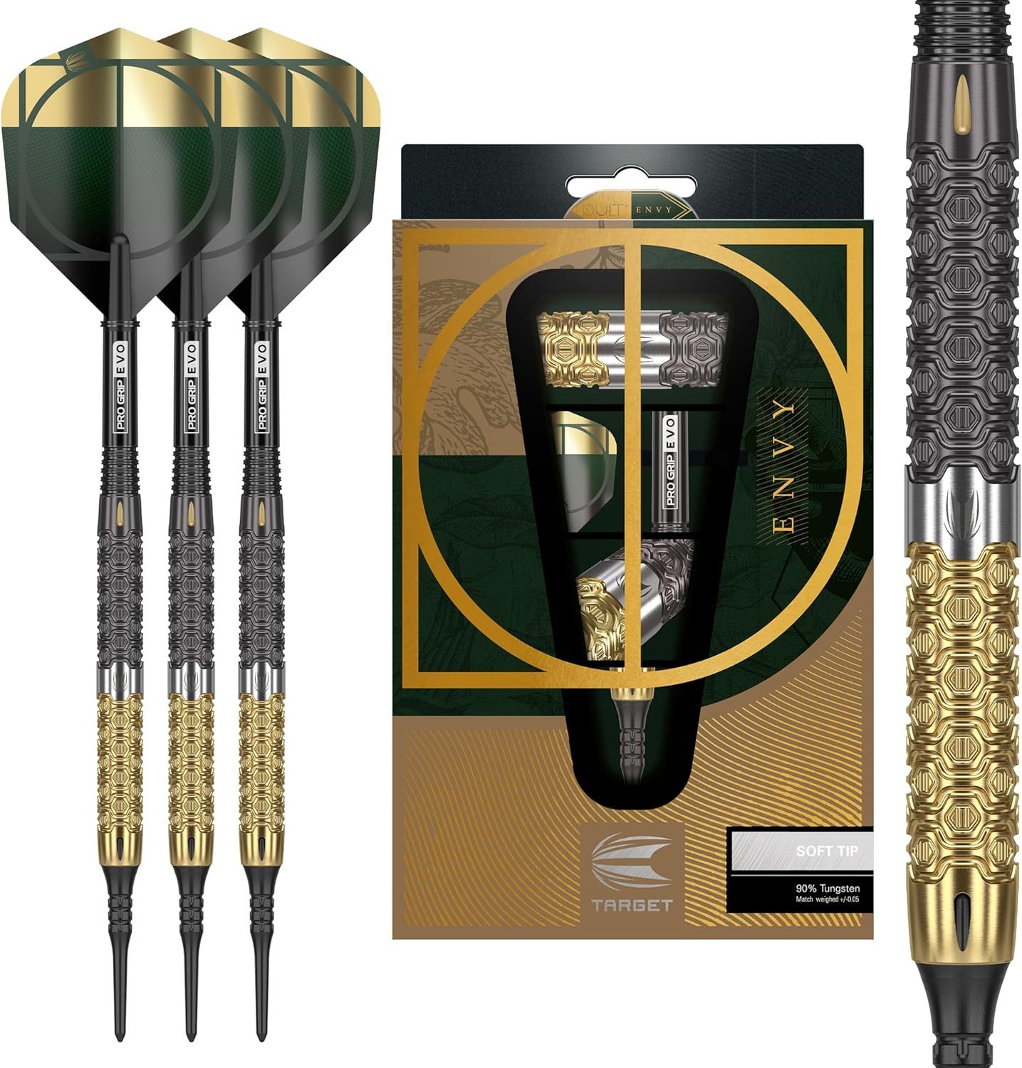 TARGET DARTS Softdarts Cult Envy 10 21G 90% Wolfram Soft Tip Darts Set