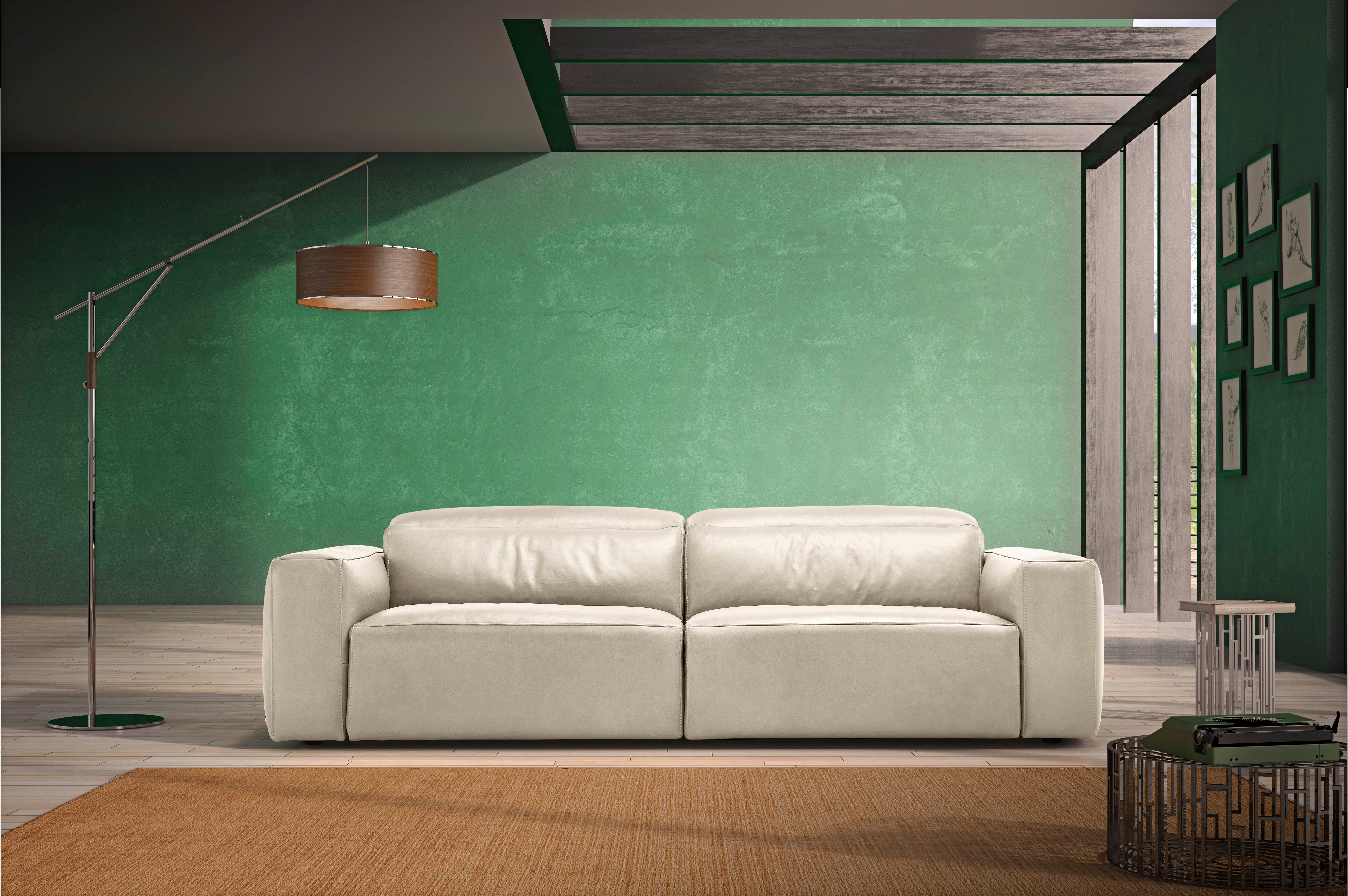 Egoitaliano 2,5-Sitzer Beverly, Designsofa mit erstklassigem Sitzkomfort und tollen Details, Breite 242 cm, verstellbare Kopfteile