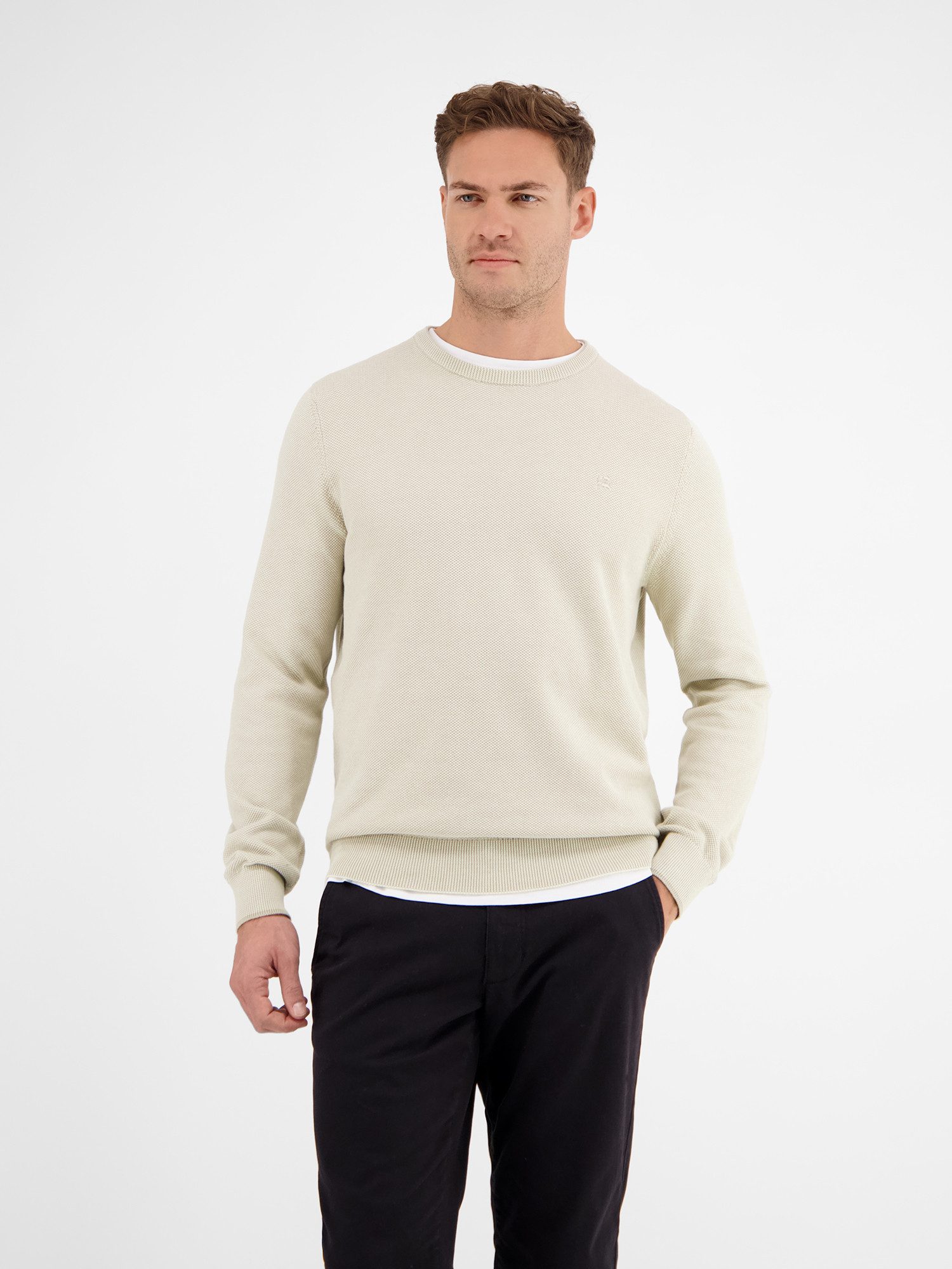 LERROS Strickpullover LERROS Leichter Strickpullover mit schmaler Rippstruk günstig online kaufen