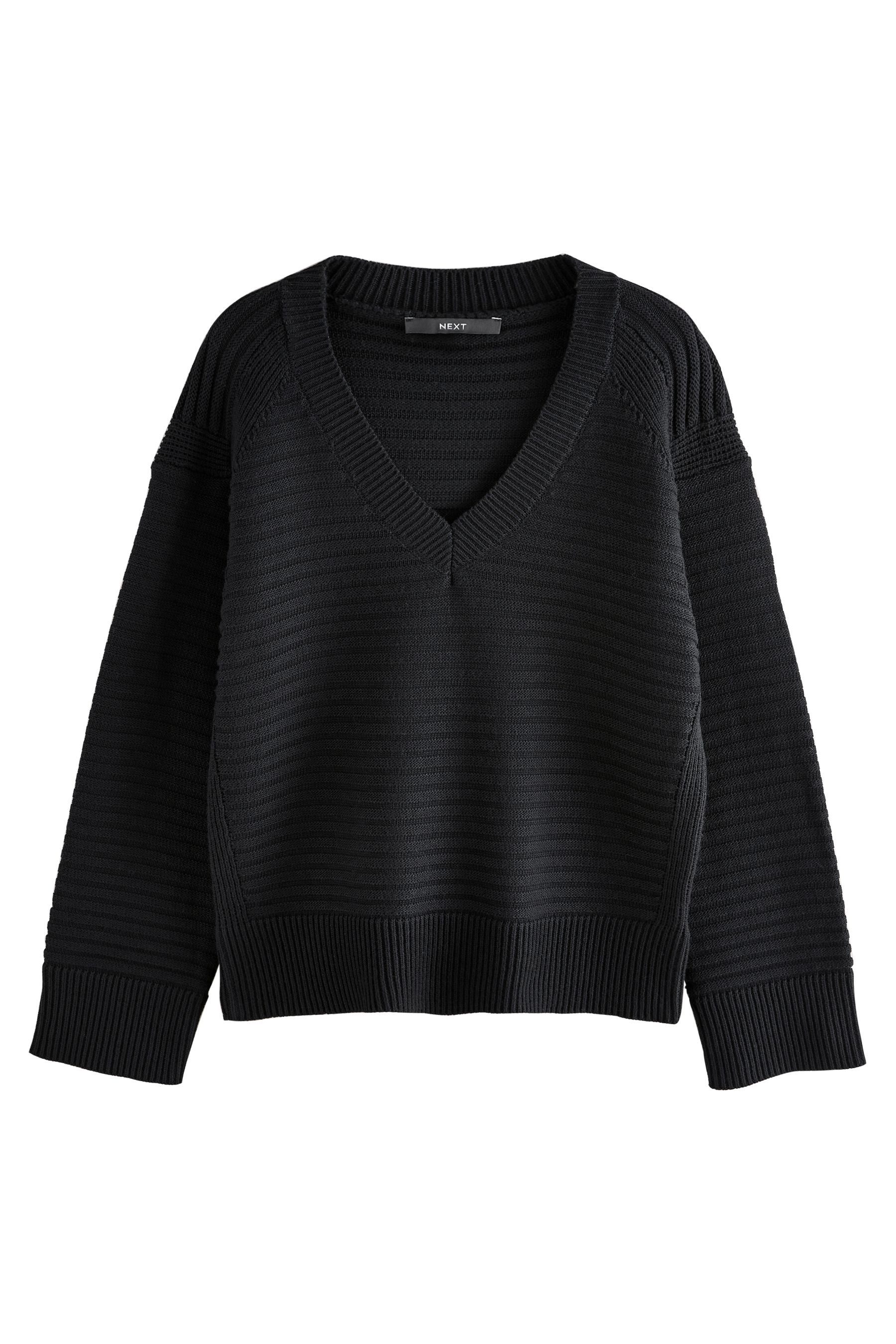 Next V-Ausschnitt-Pullover Gerippter Strickpullover mit V-Ausschnitt günstig online kaufen