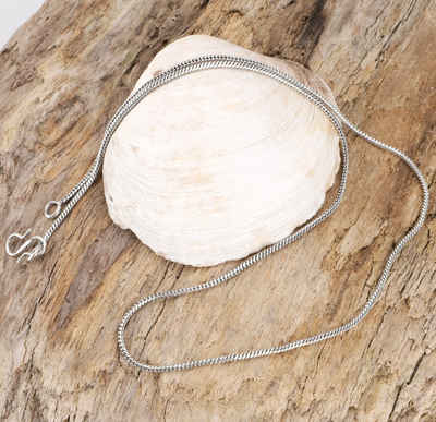 Guru-Shop Perlenkette Feine indische silberfarbene Basic Kette - 45 cm