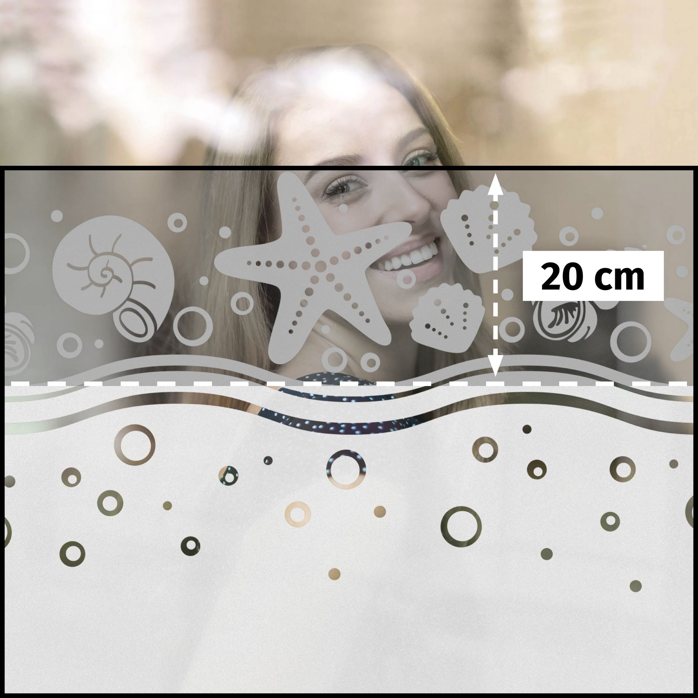 Bilderdepot24 Fensterfolie statisch haftend Motiv Fensterdeko Muscheln Bordüre Maritim Strand, blickdicht, Innen Fenster Tür Balkontür Küche Badezimmer Wohnzimm – Bild 5 von 5