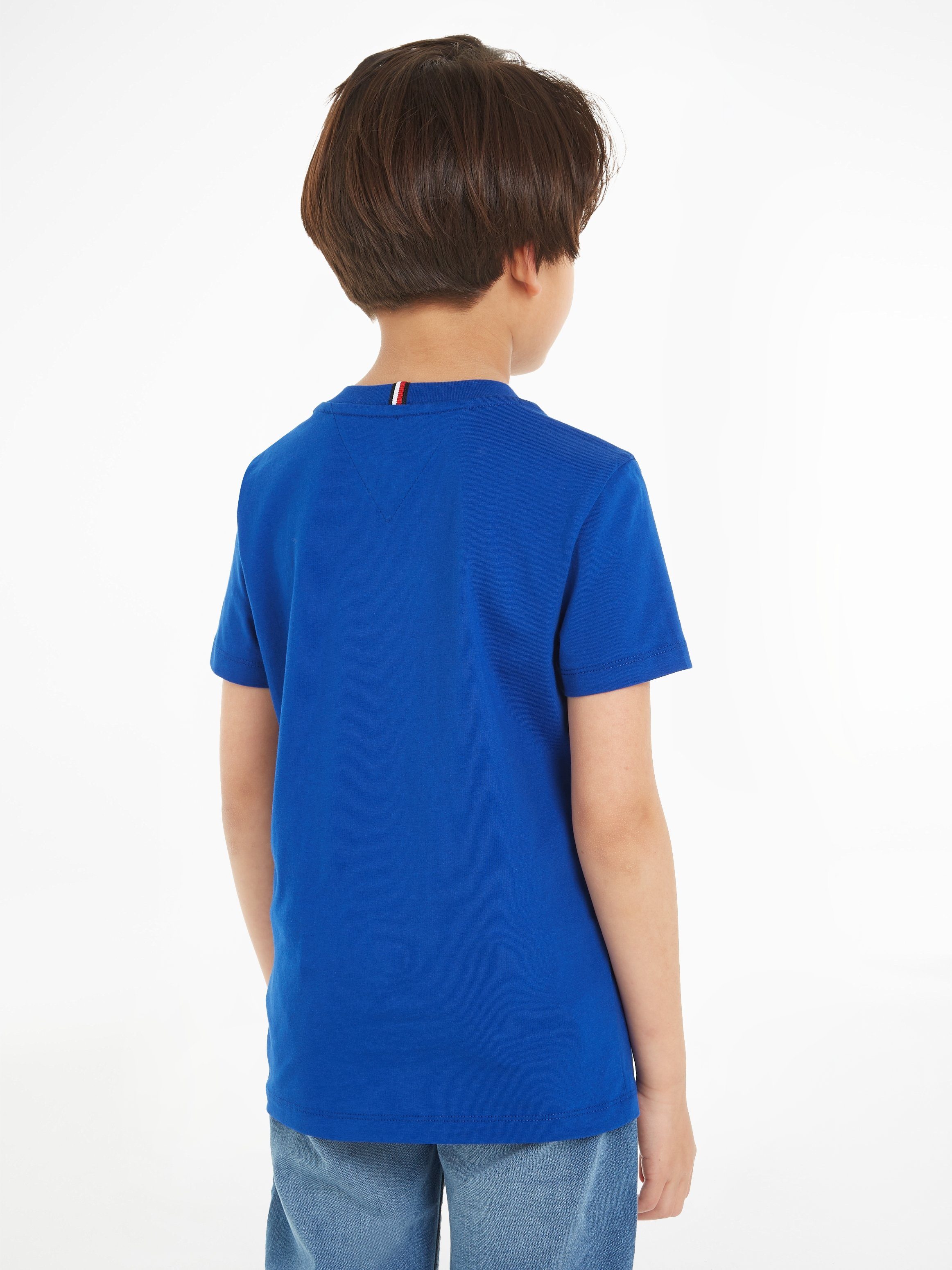 blue Hilfiger T-Shirt S/S SCRIPT großem ultra HILFIGER mit Tommy TEE Logoschriftzug